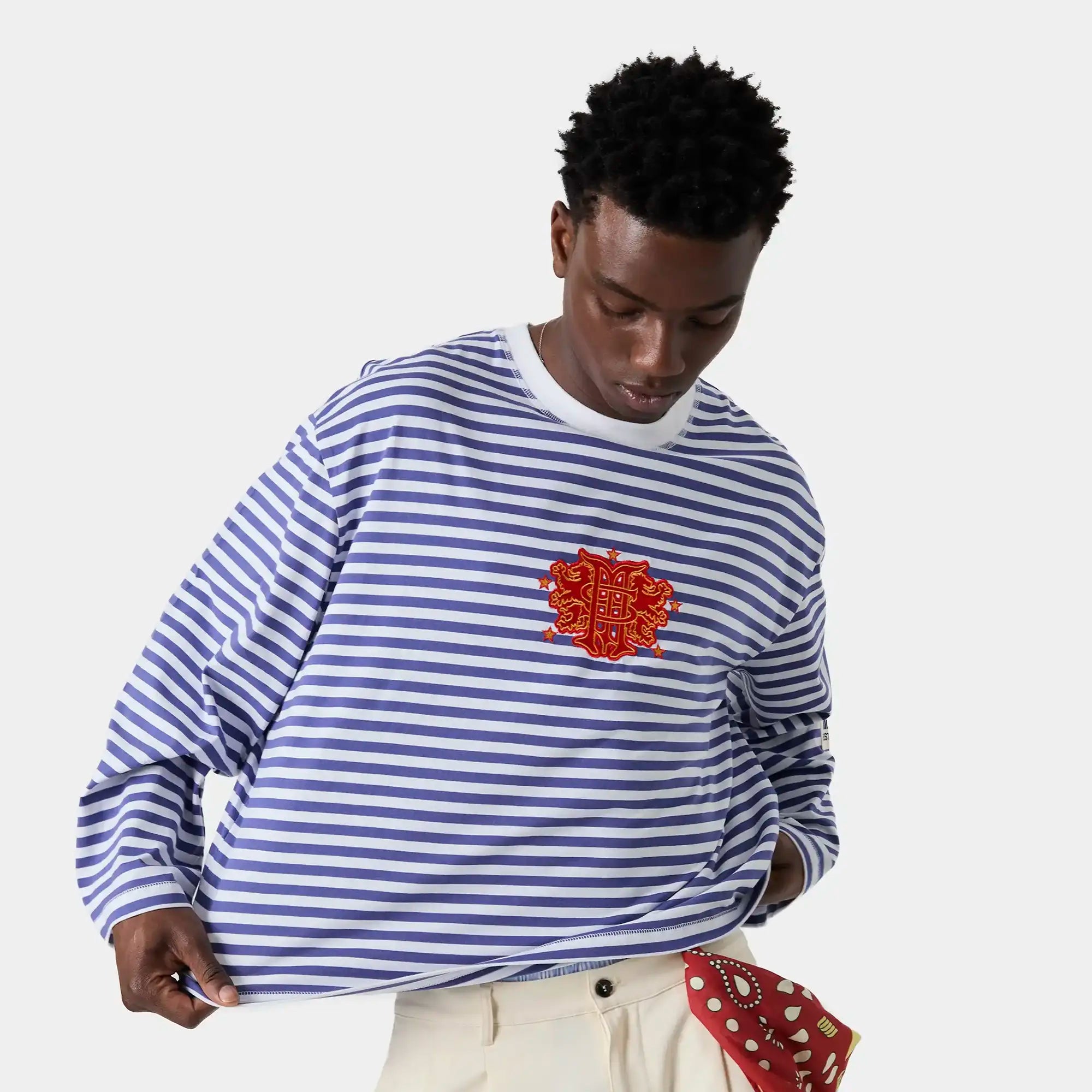 Horizon Striped Deep Cobalt Long Sleeve T-shirts eme