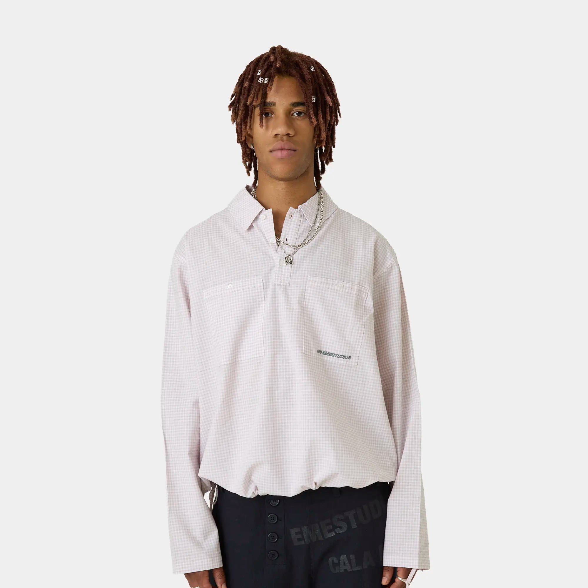 Vade Pink Popover Shirt Shirts Eme Studios