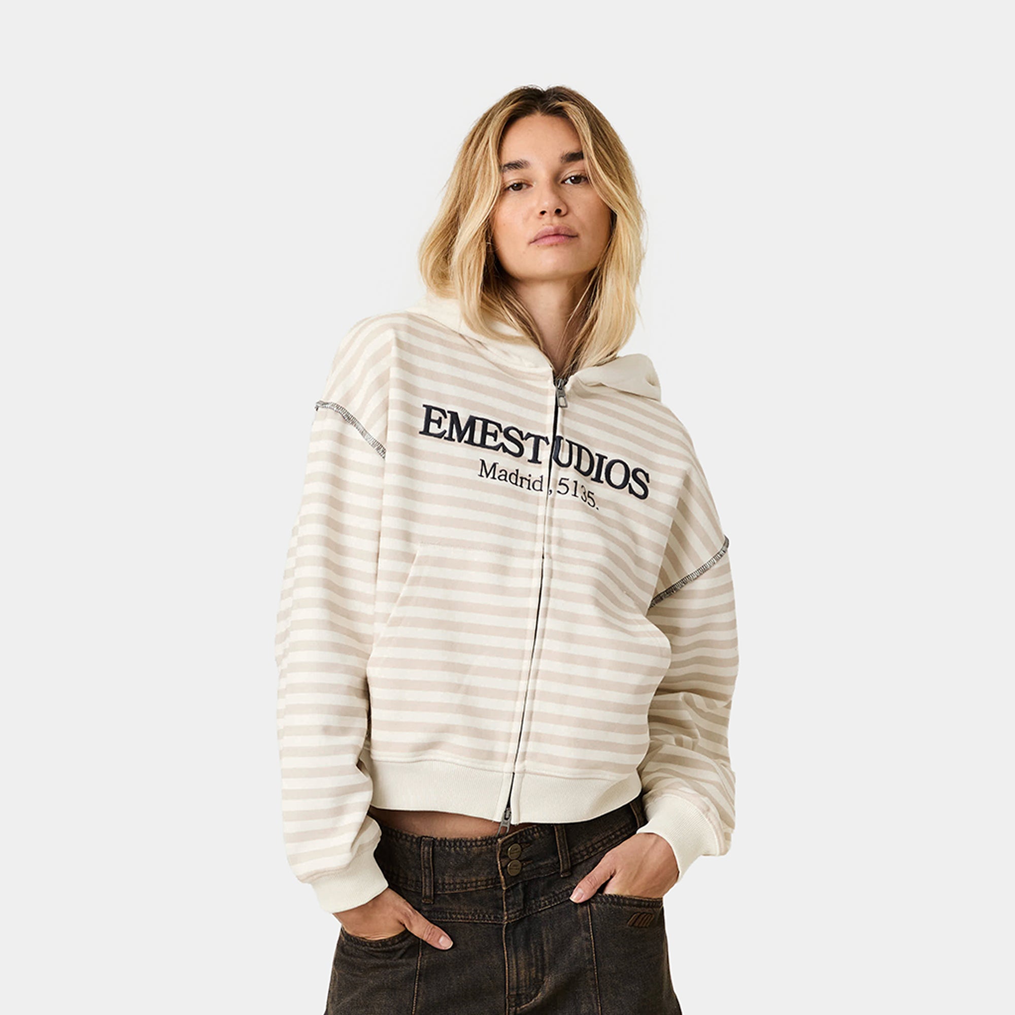 Capri Off Sand Full Zip Hoodies Eme Studios