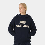 Pidgey Navy Knitted Oversized Hoodie Knitwear Eme Studios
