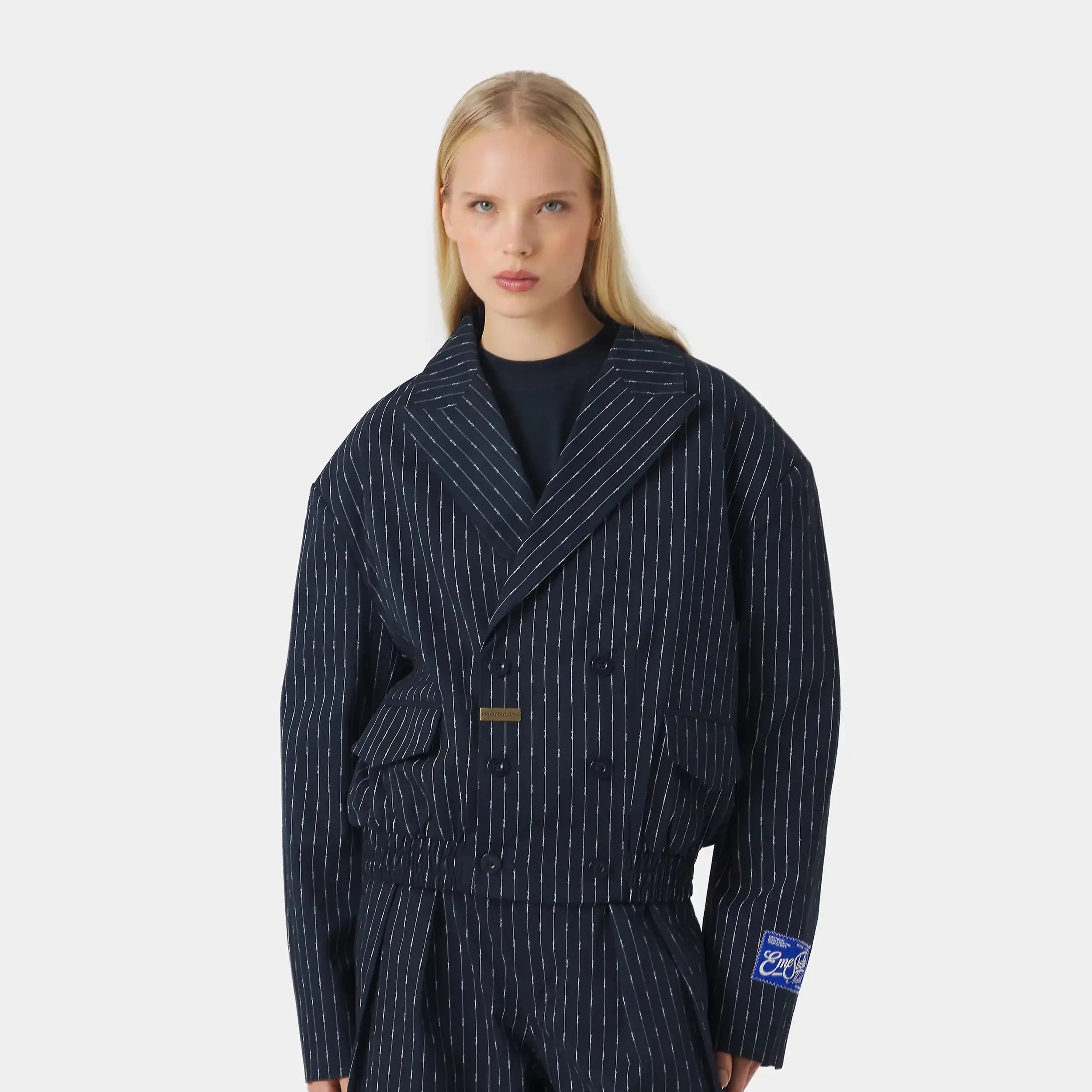 Shift Navy Bomber Blazer Outerwear Eme Studios