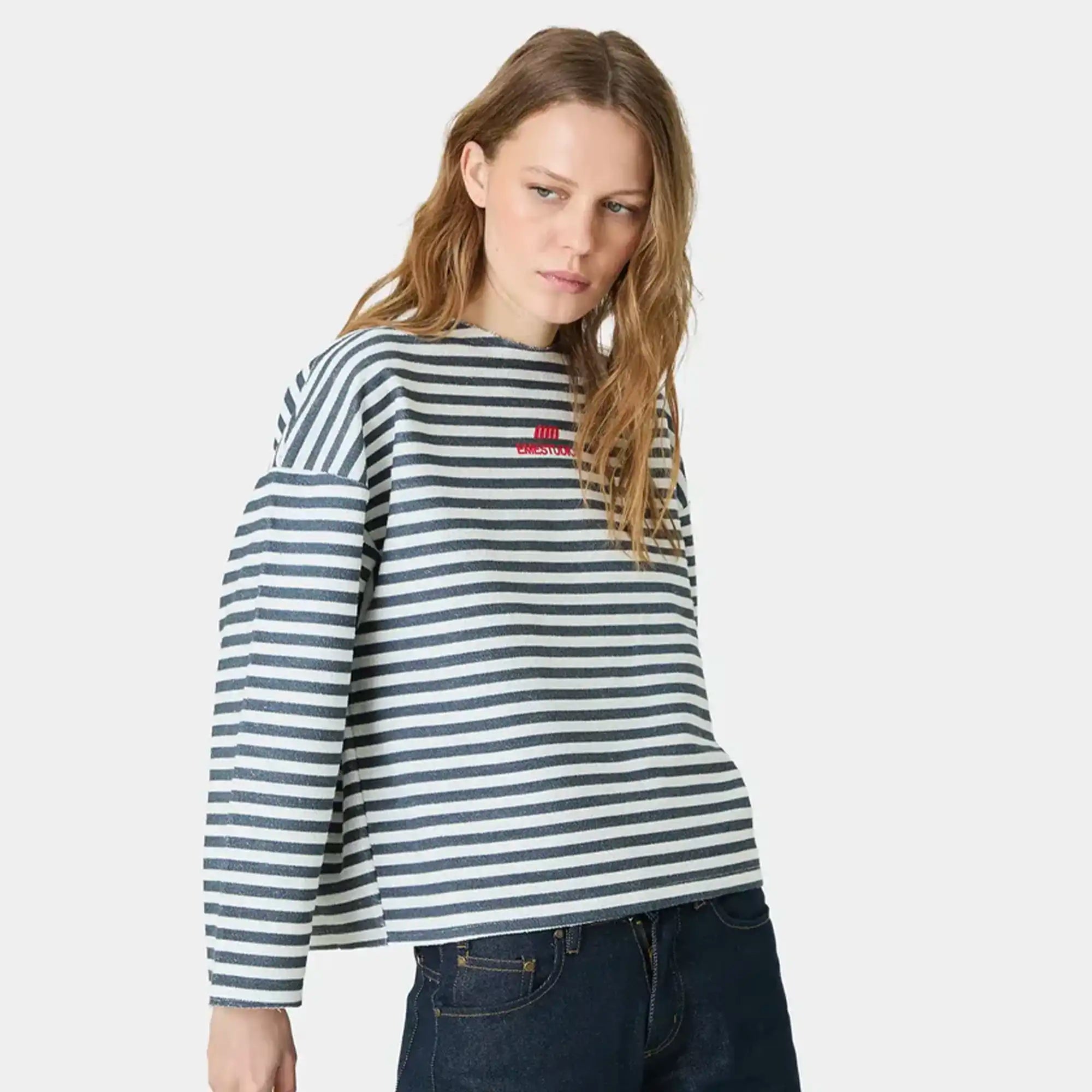 Sade Navy Reverse Crewneck Sweatshirts Eme Studios