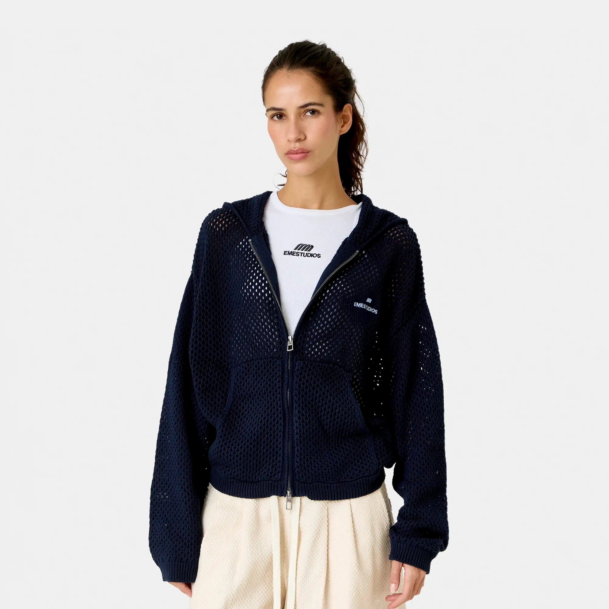Kyros Navy Zipper Knit Knitwear Eme Studios