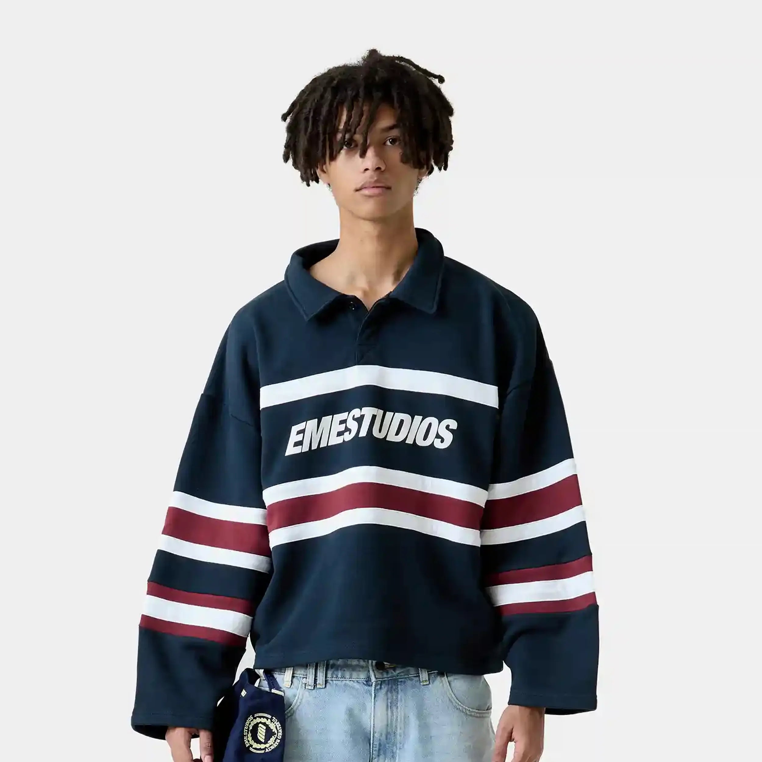Bachatas Navy Polo Crewneck Sweatshirts Eme Studios