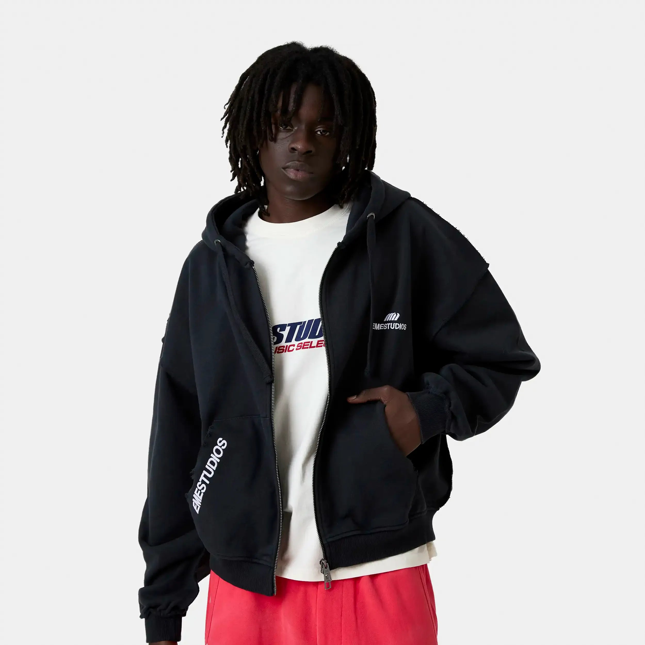 Edge Navy Full Zip Hoodies Eme Studios
