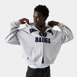 Badge Heather Grey Full Zip Hoodies eme