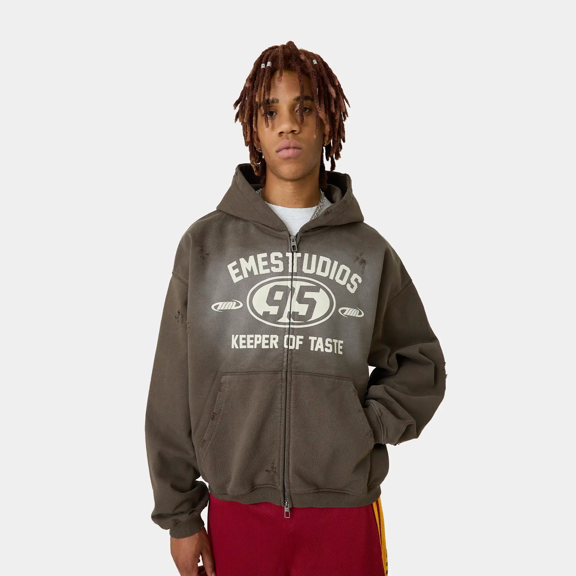 Keeper Fawn Cropped Boxy Full Zip Hoodies Eme Studios