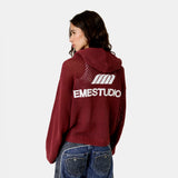 Kyros Burgundy Zipper Knit Knitwear Eme Studios