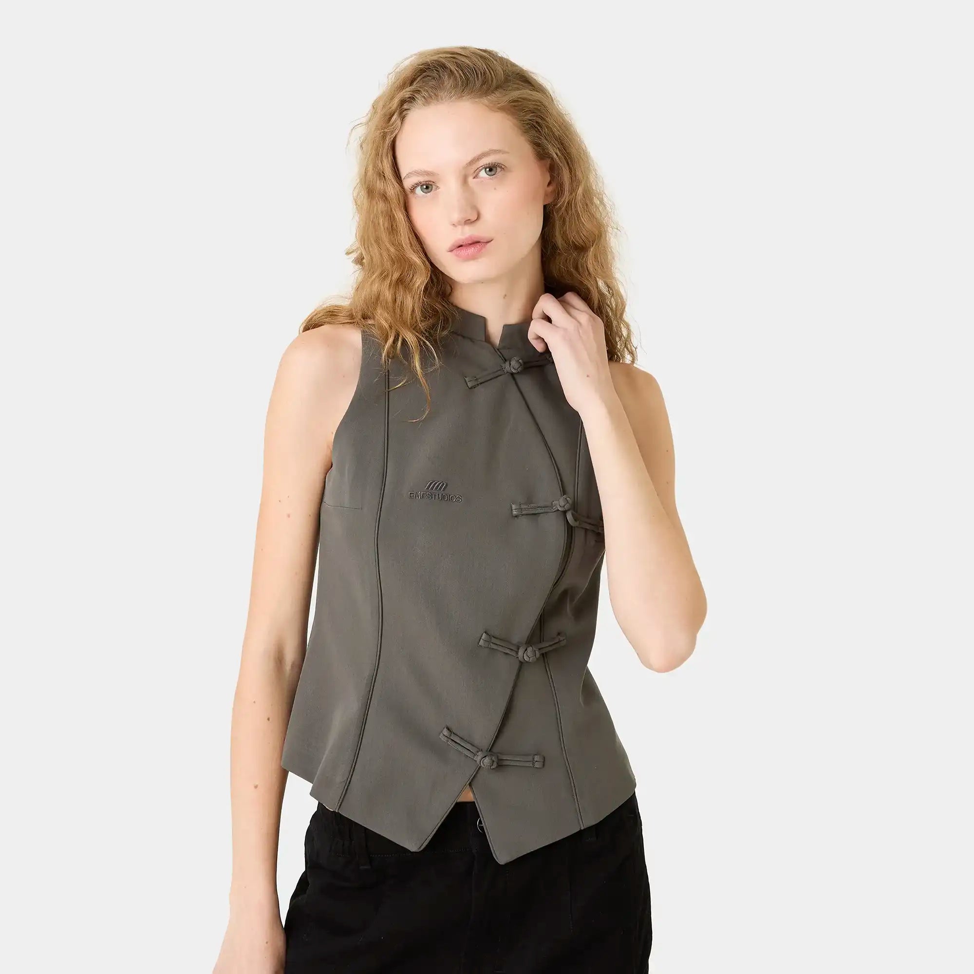 Modesta Heather Grey Vest Woman T-Shirts Eme Studios