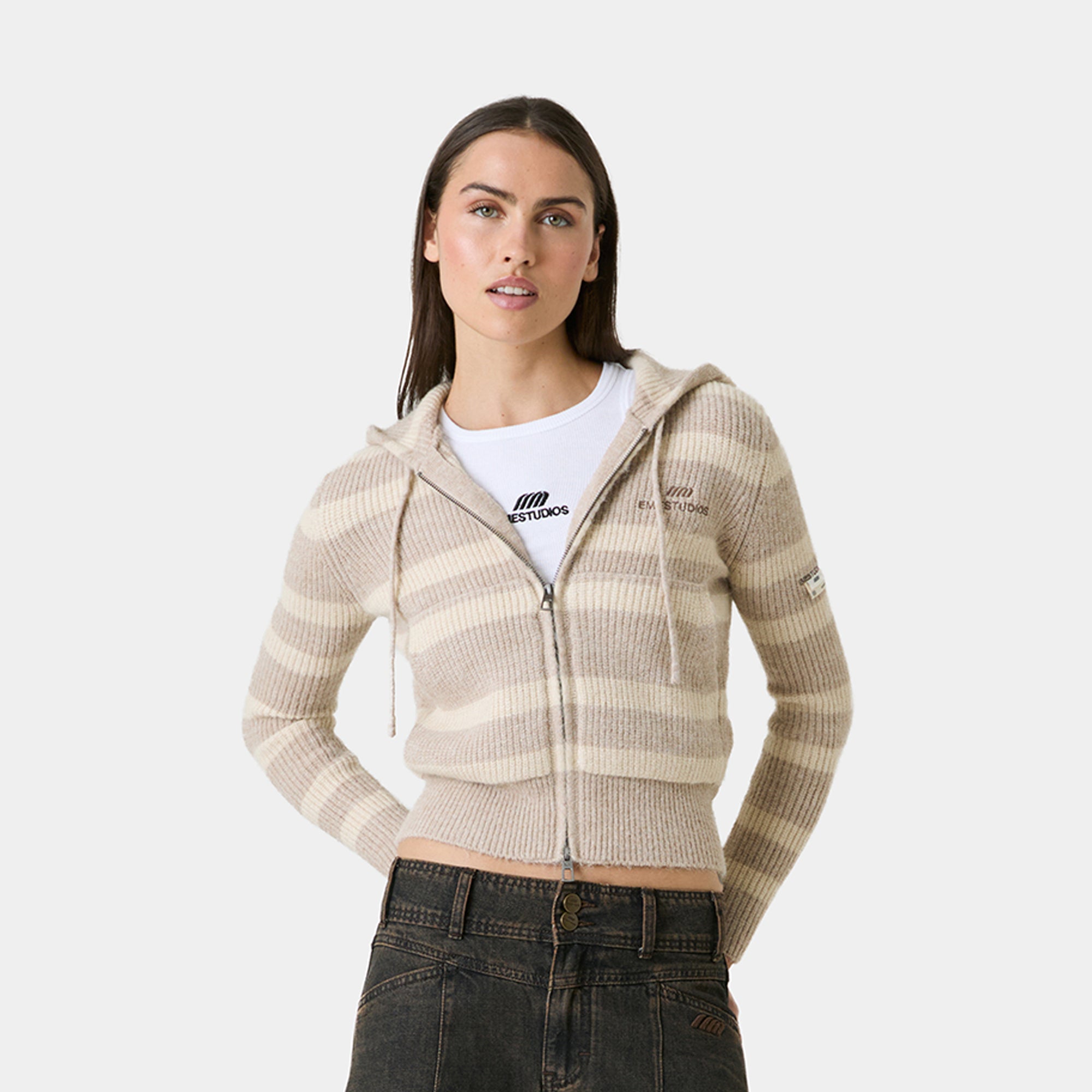 Cala Striped Zipper Knit Woman Knitwear Eme Studios