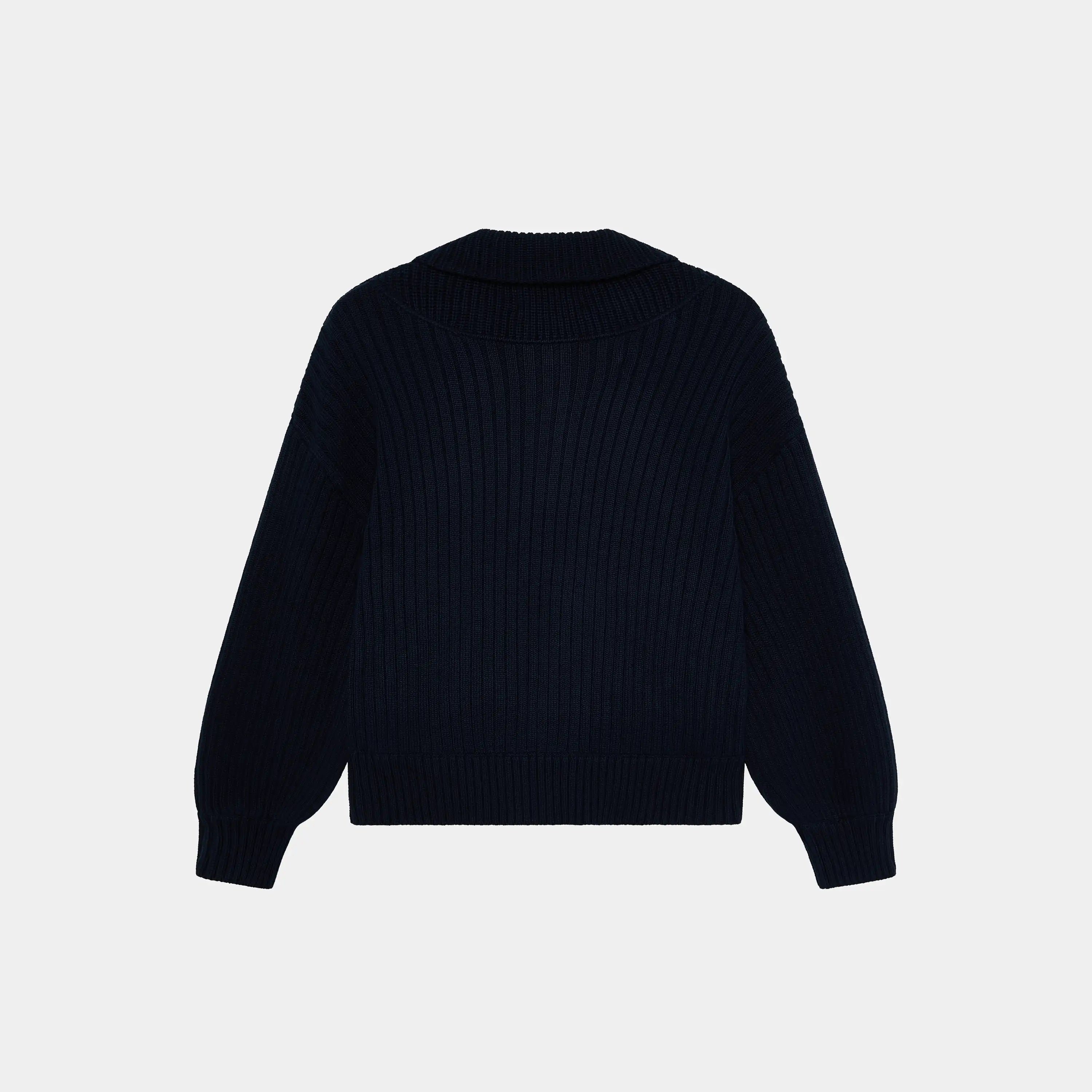 Nobly Knit Navy Half Zip Knitwear eme