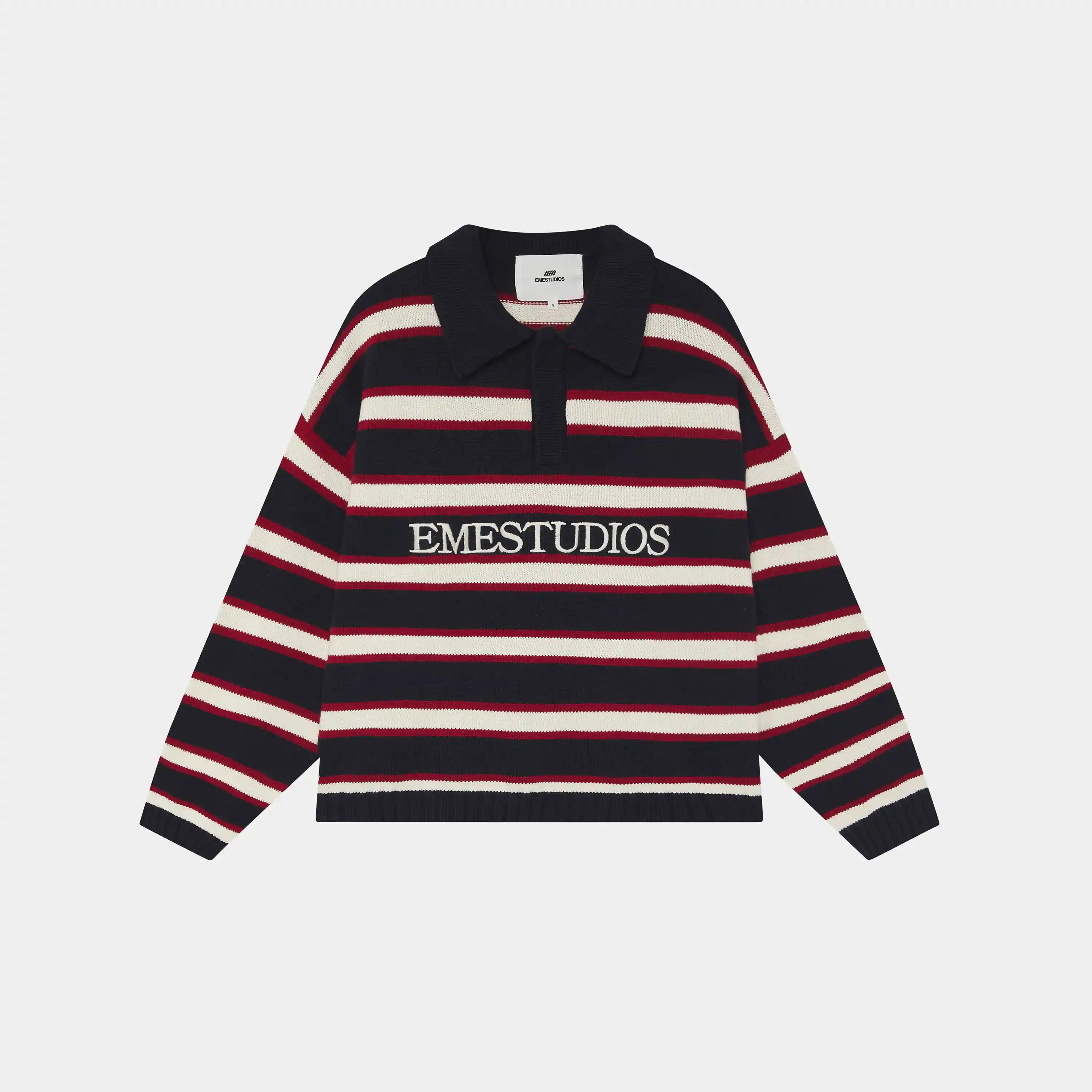 Sweet Navy Knit Polo Knitwear eme