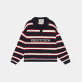 Sweet Navy Knit Polo Knitwear eme