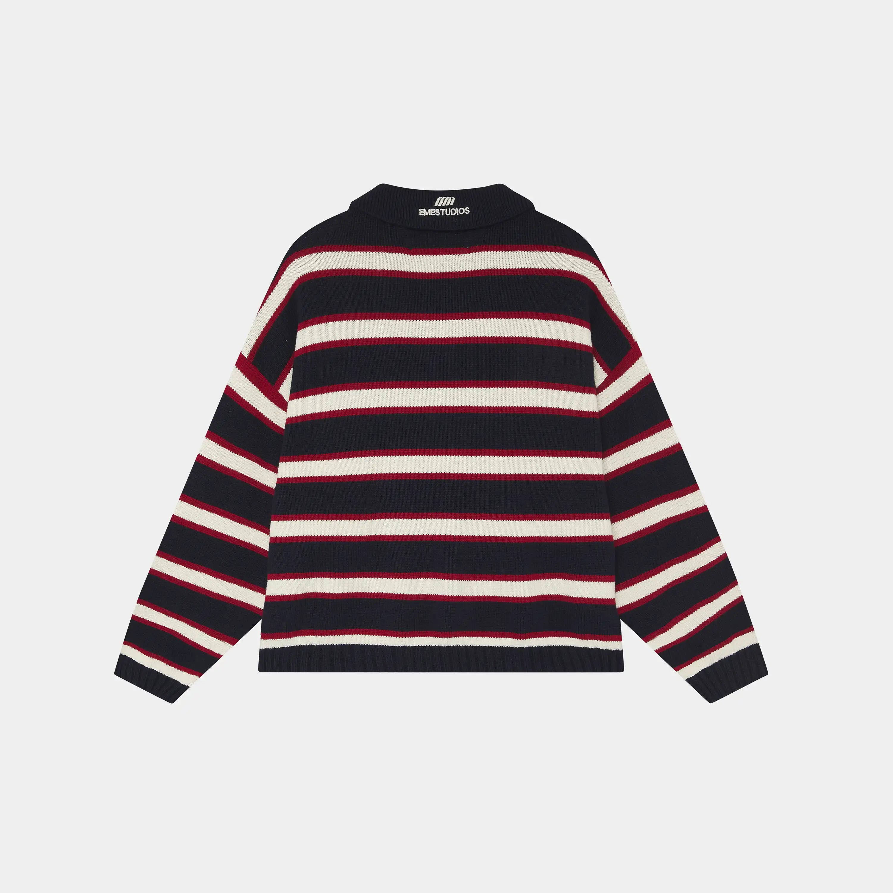 Sweet Navy Knit Polo Knitwear eme