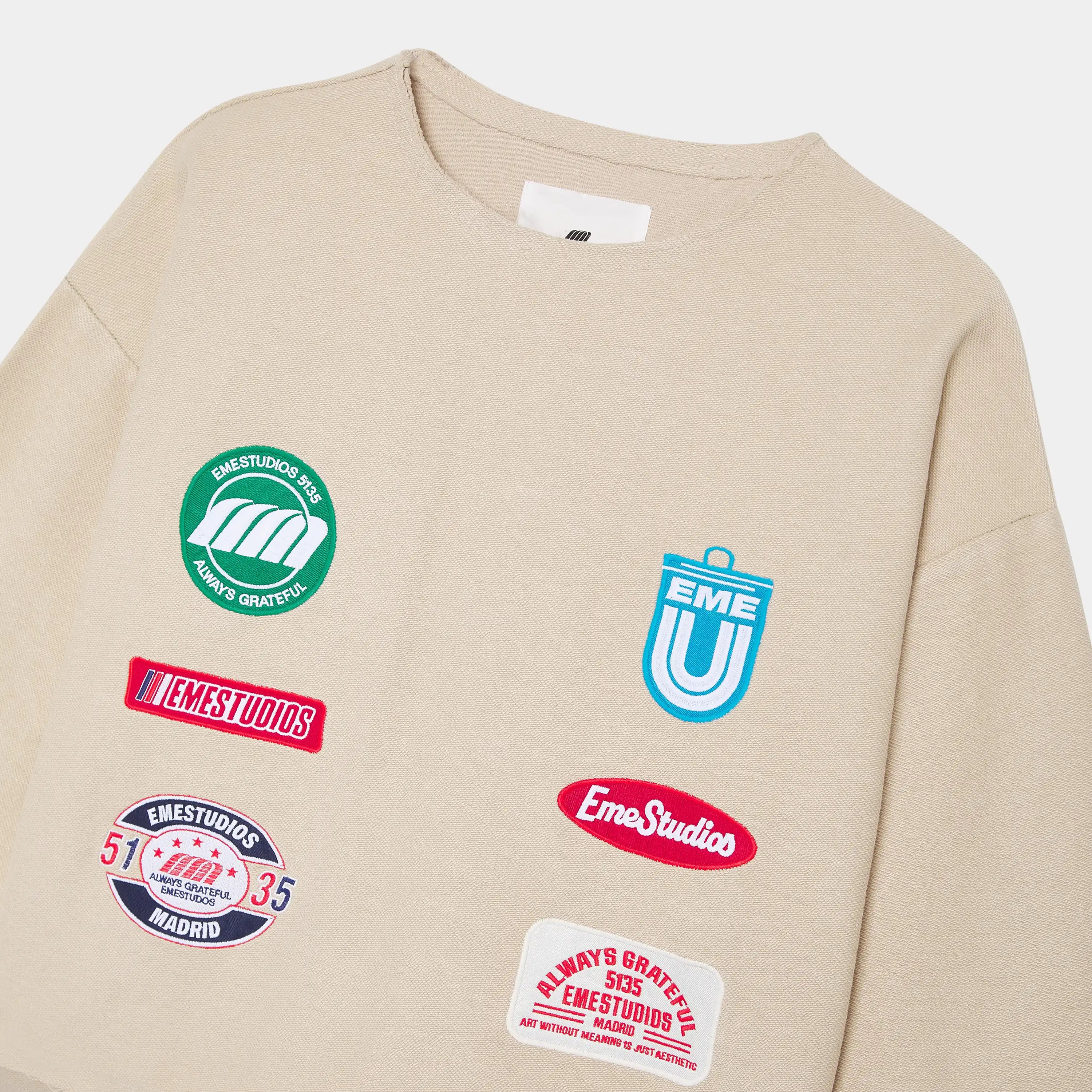Patches Sand Oversized Crewneck Sweatshirts Eme Studios