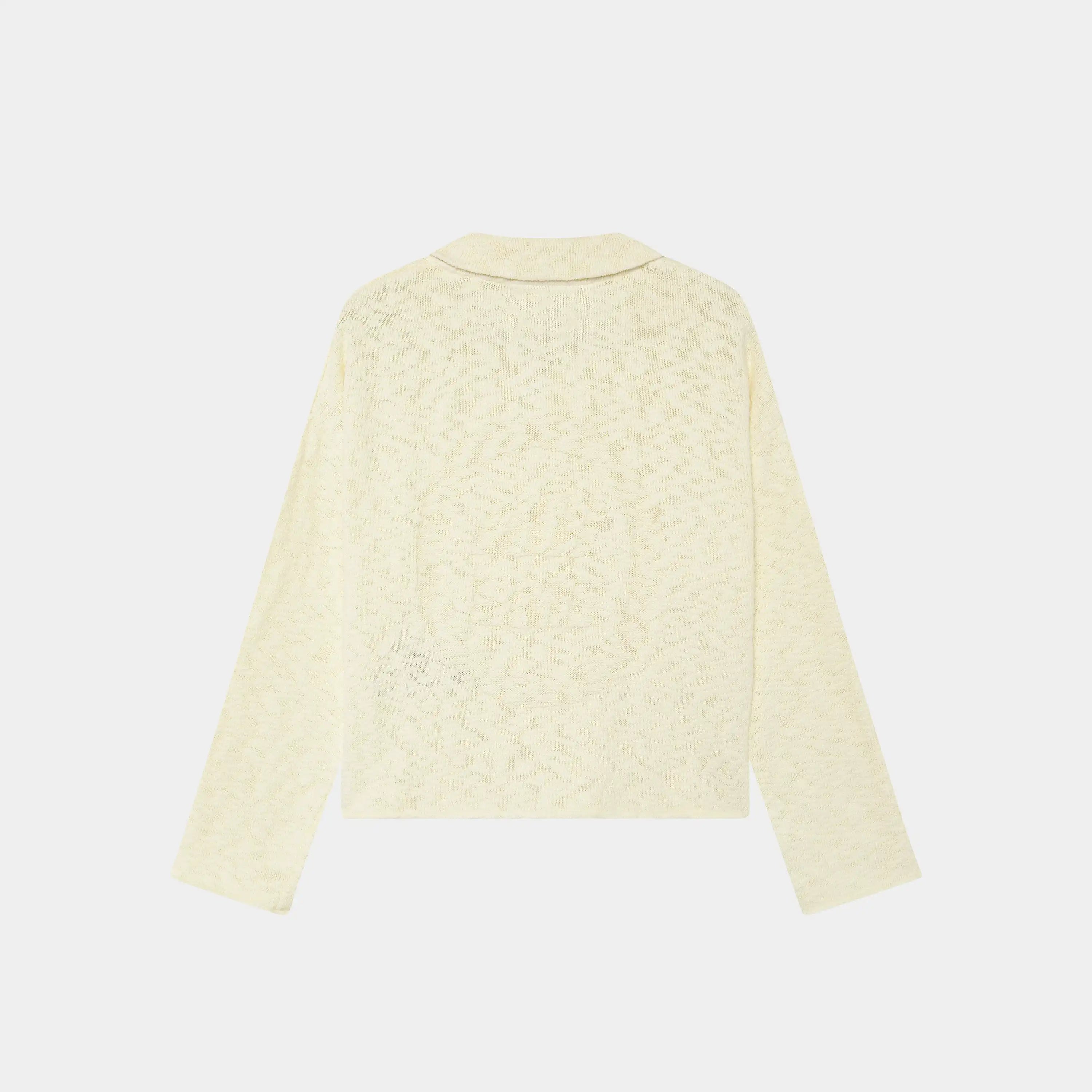 Kiff Off Sand Distressed Knit Polo Knitwear eme