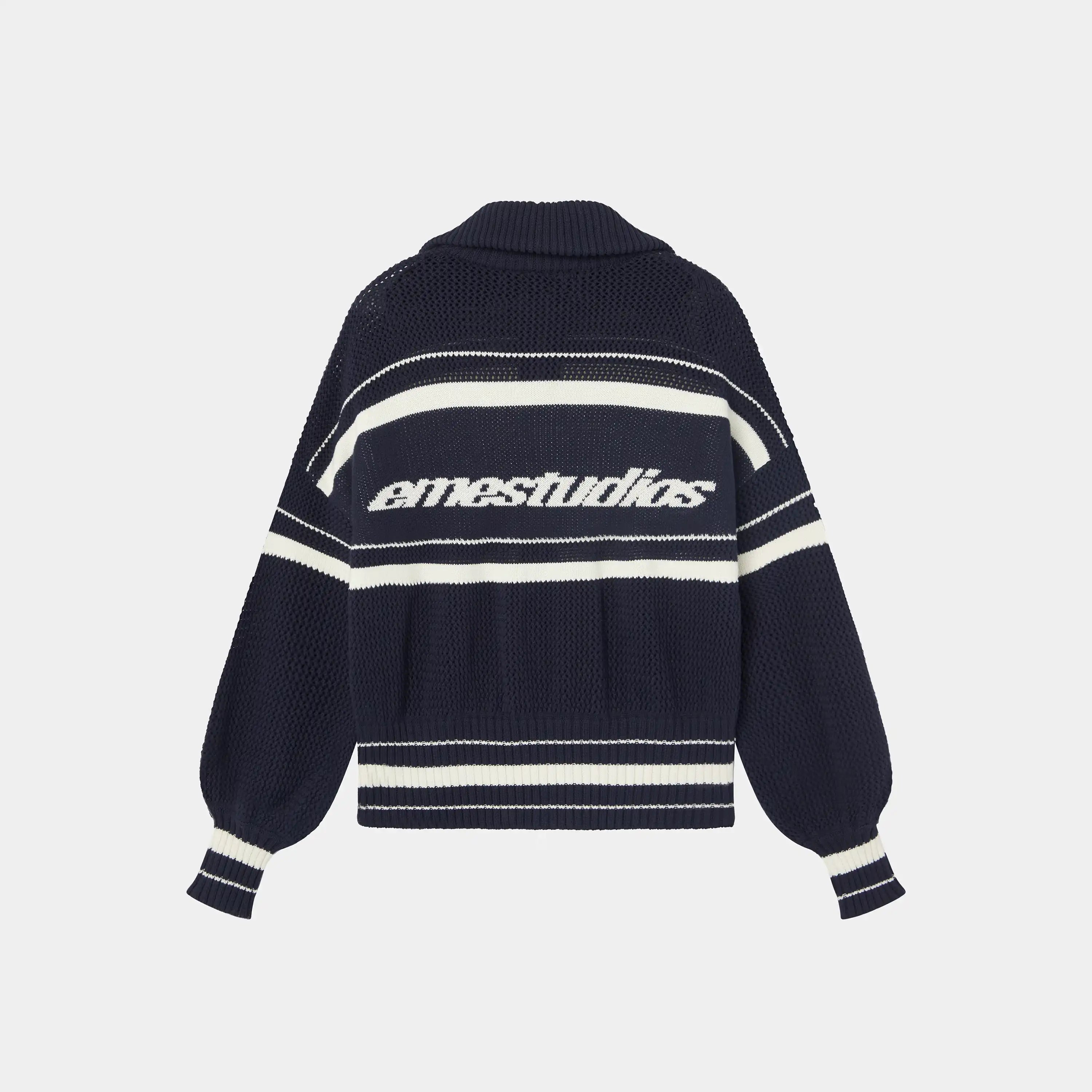 Unit Navy Zipper Knit Knitwear Eme Studios
