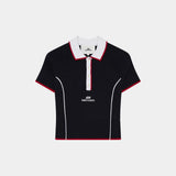 Fete Navy Knit Polo Woman Knitwear Eme Studios