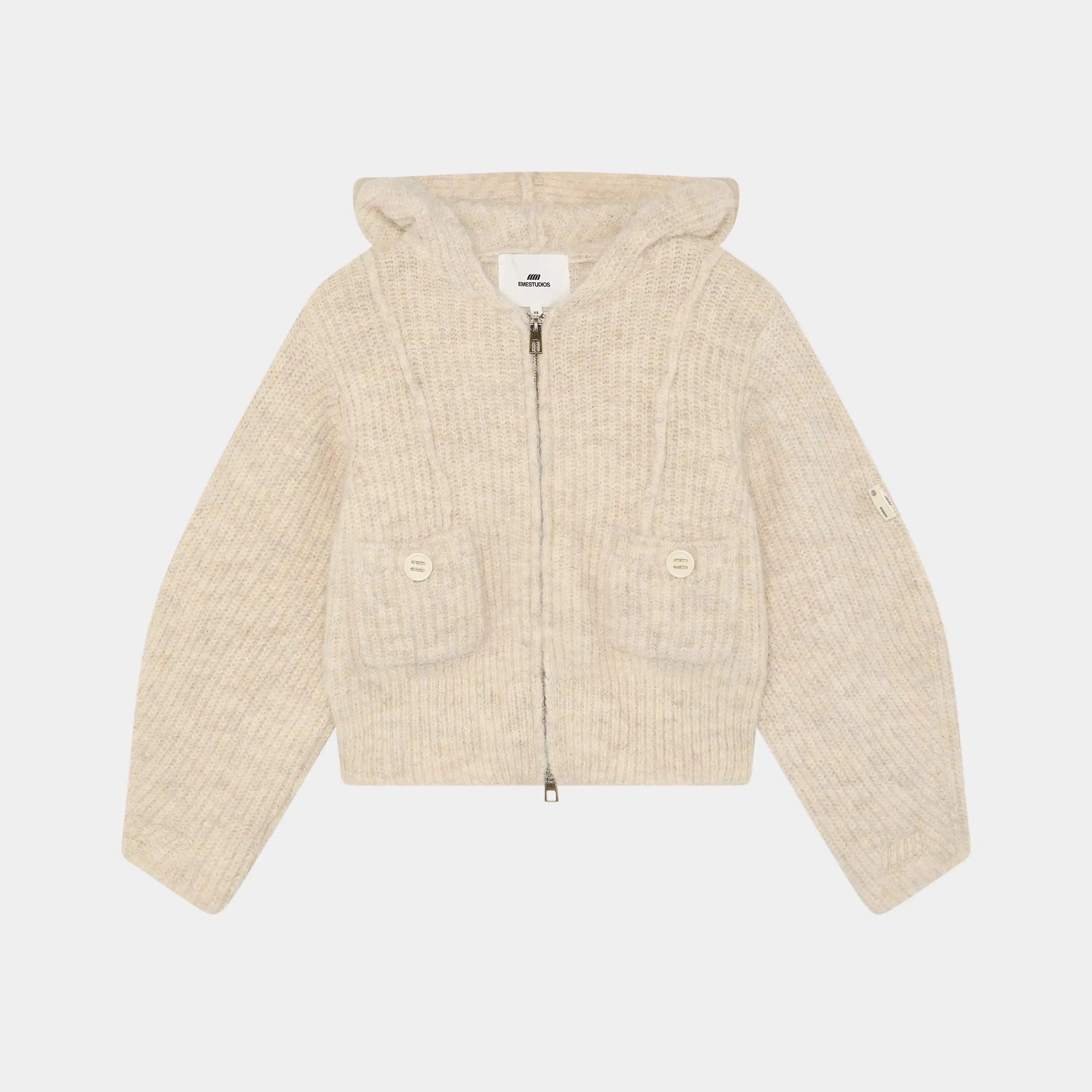 Zoe Off Sand Zipper Knit