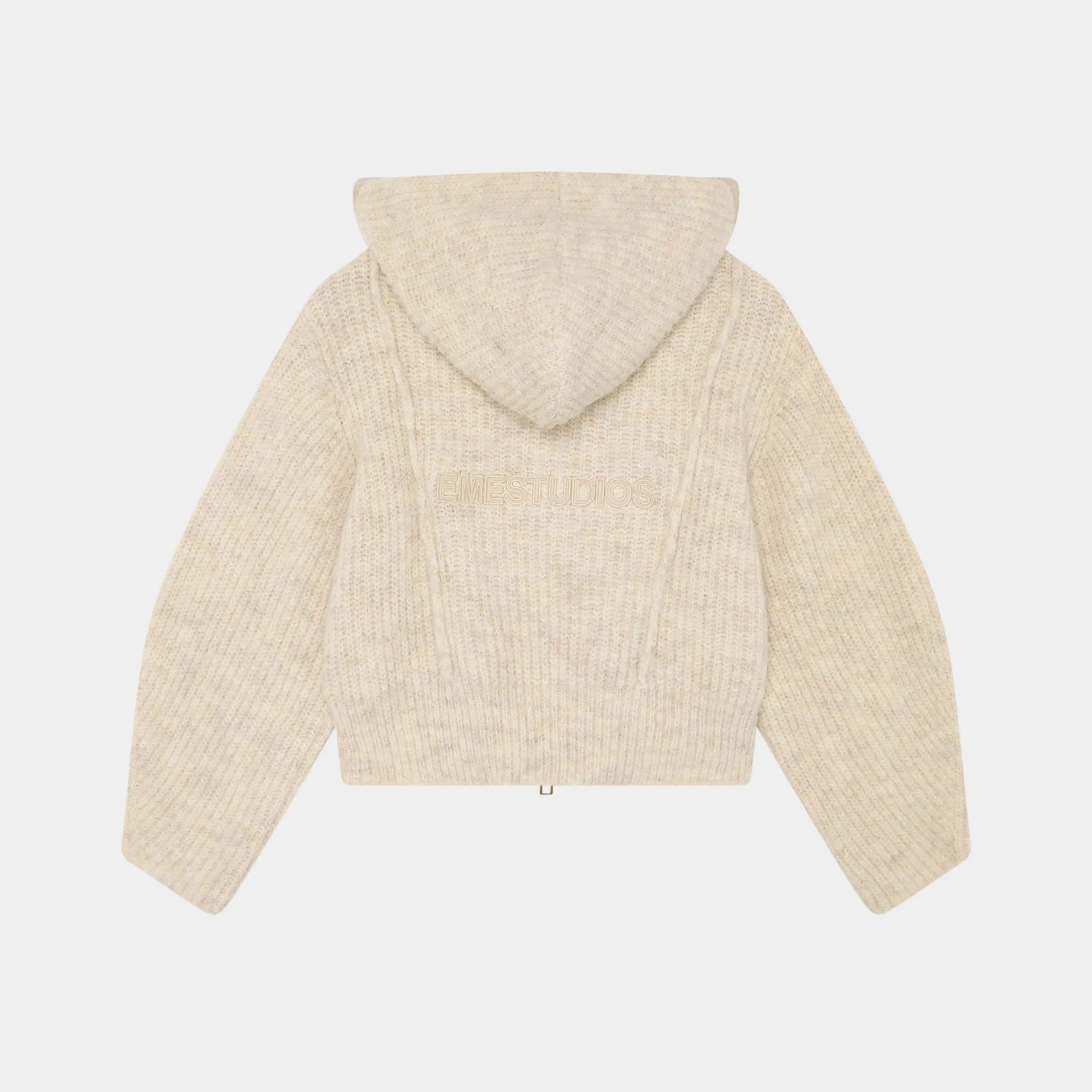 Zoe Off Sand Zipper Knit Woman Knitwear Eme Studios