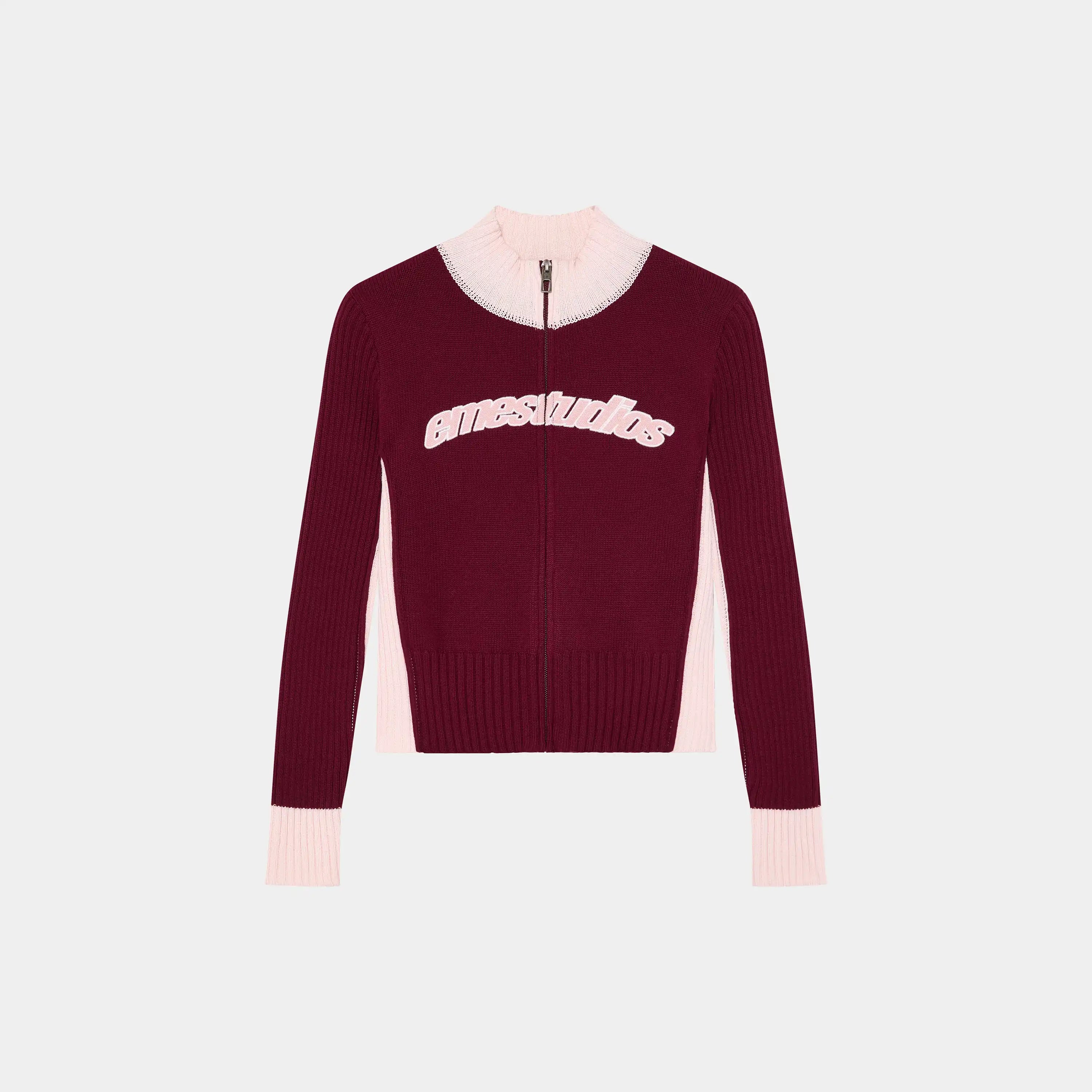 Betty Burgundy Zipper Knit