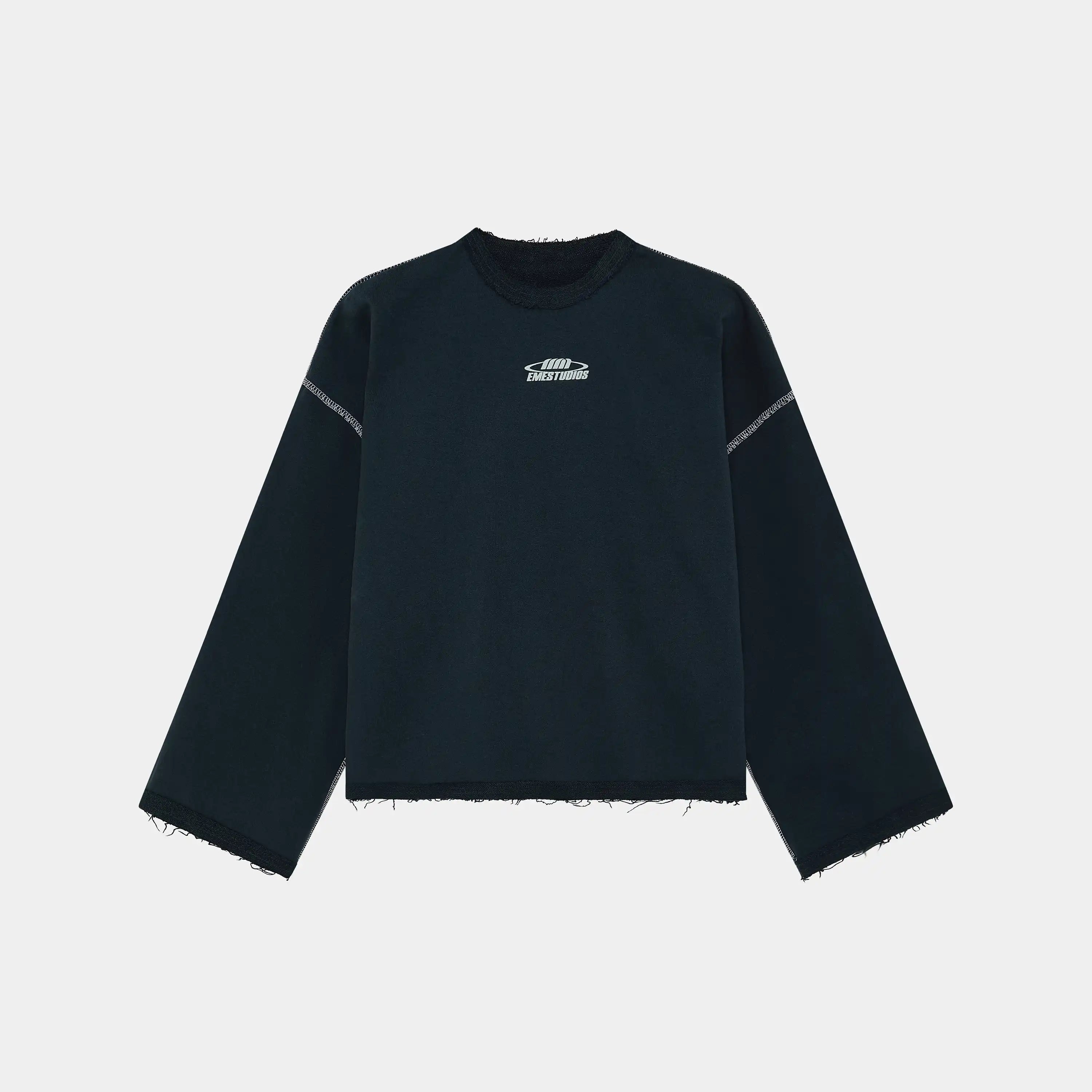 Suit Navy Oversized Crewneck Sweatshirts Eme Studios