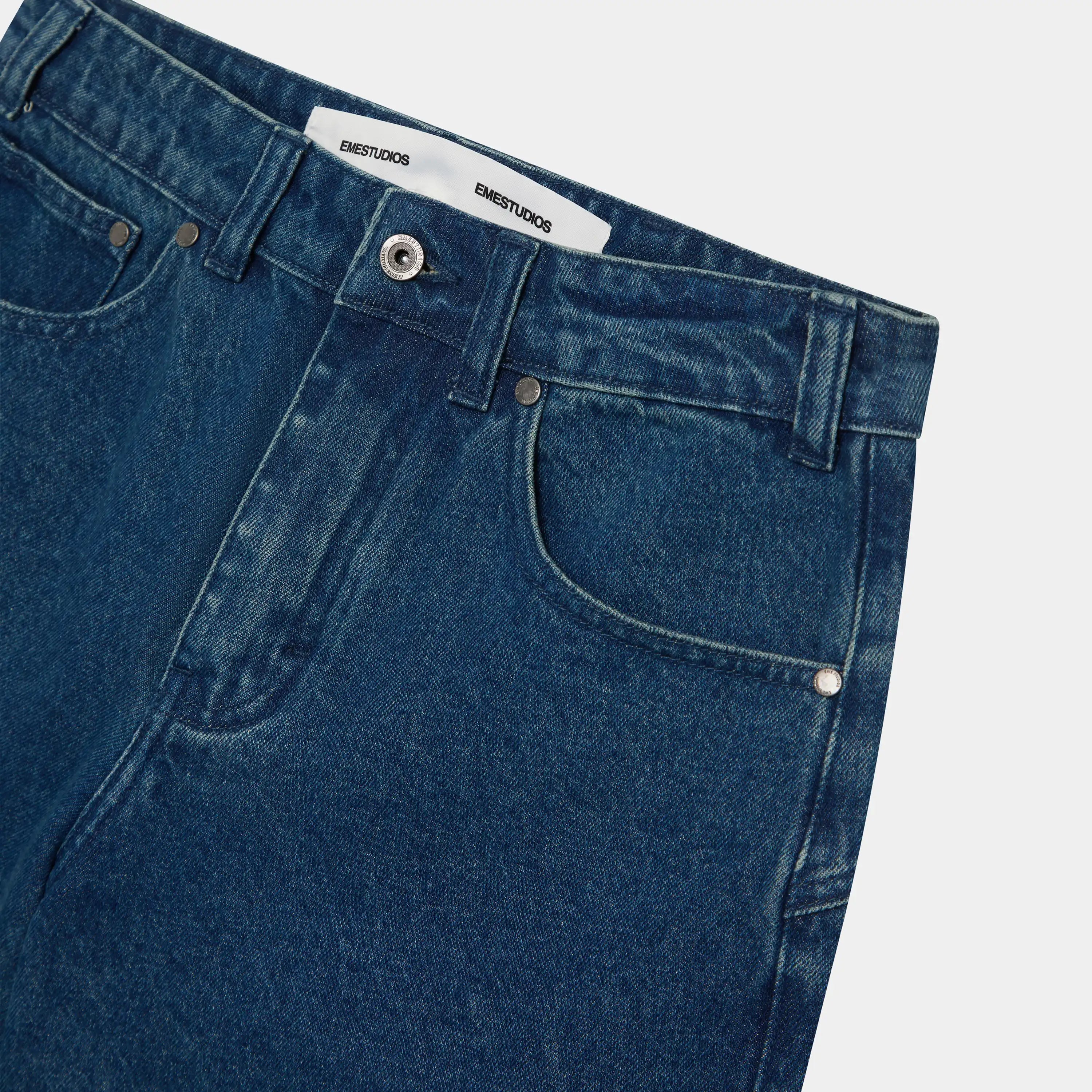 Jacker Deep Blue Denim Shorts Shorts Eme Studios