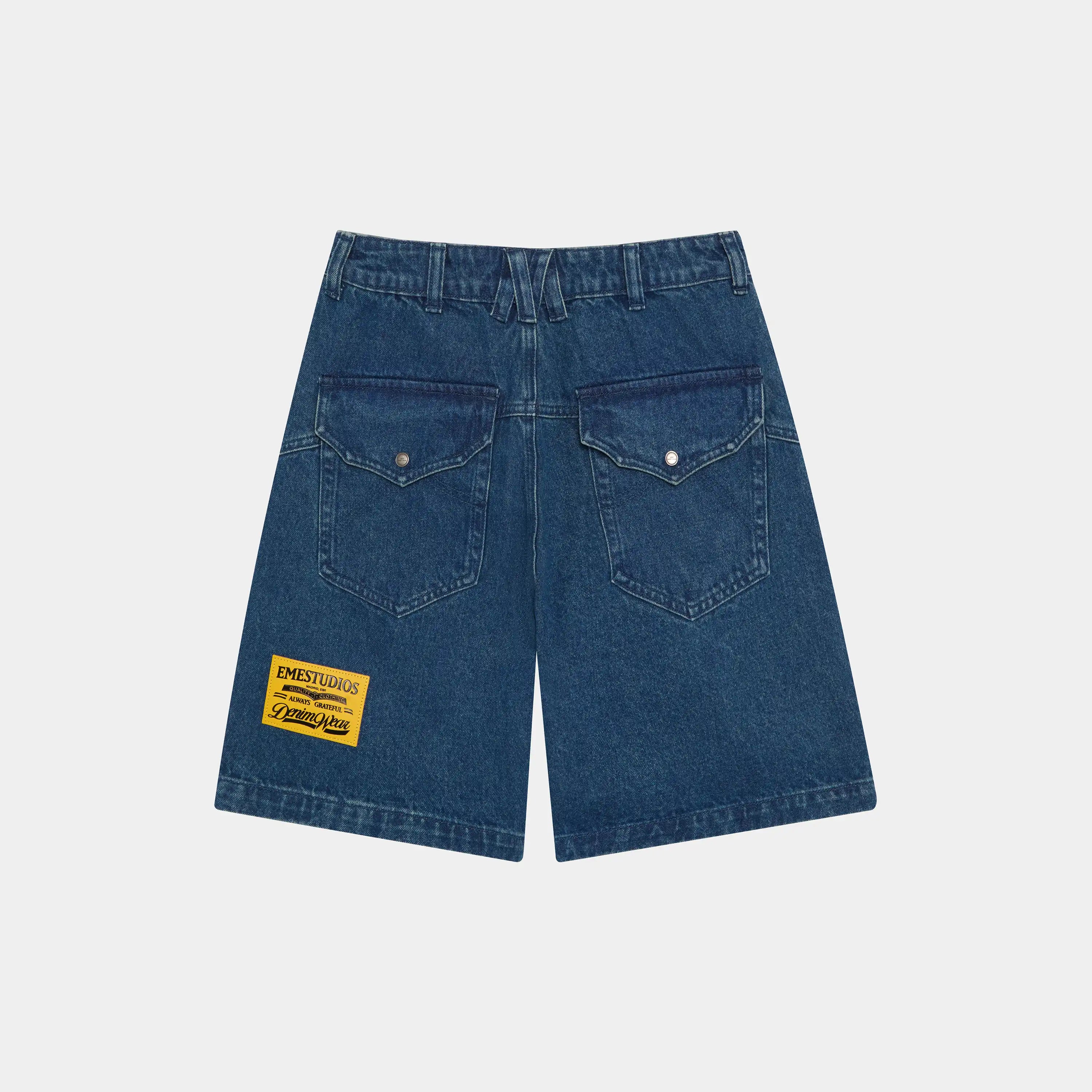 Jacker Deep Blue Denim Shorts Shorts Eme Studios