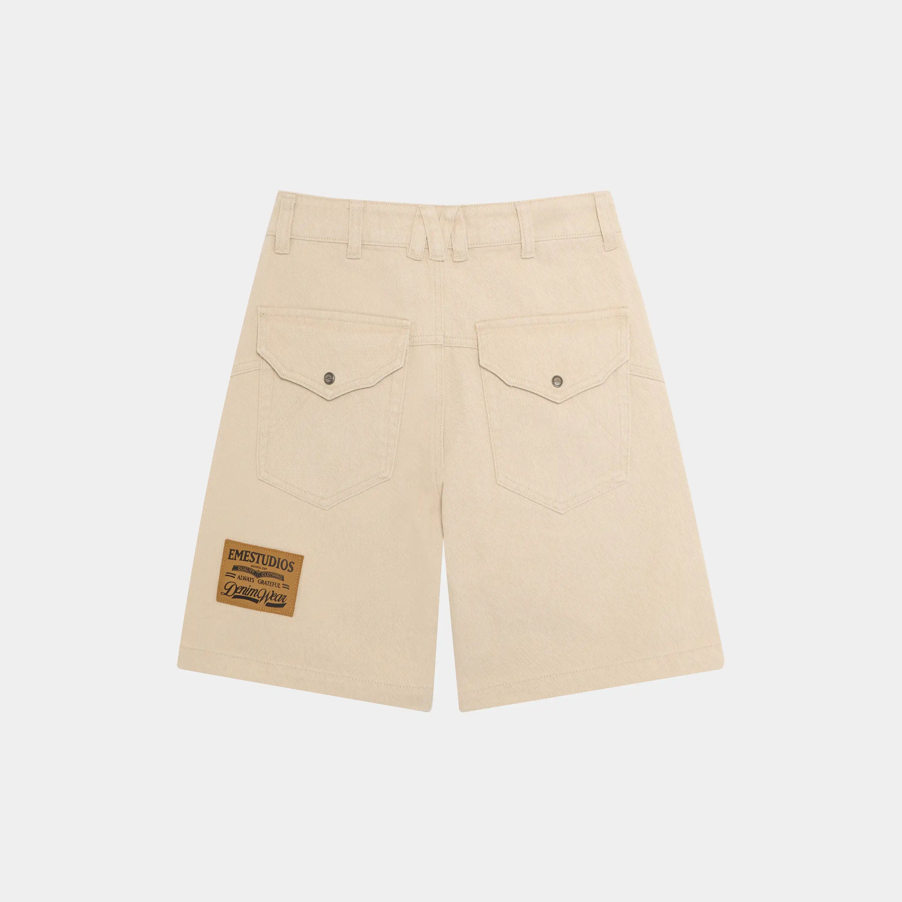 Jacker Off Sand Denim Shorts Shorts Eme Studios