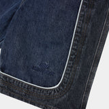 Dual Scratched Denim Shorts Shorts Eme Studios