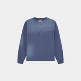 Frayed Pocket Navy Long Sleeve T-shirts Eme Studios