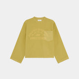Pocket Antique Green Reverse Crewneck Sweatshirts Eme Studios