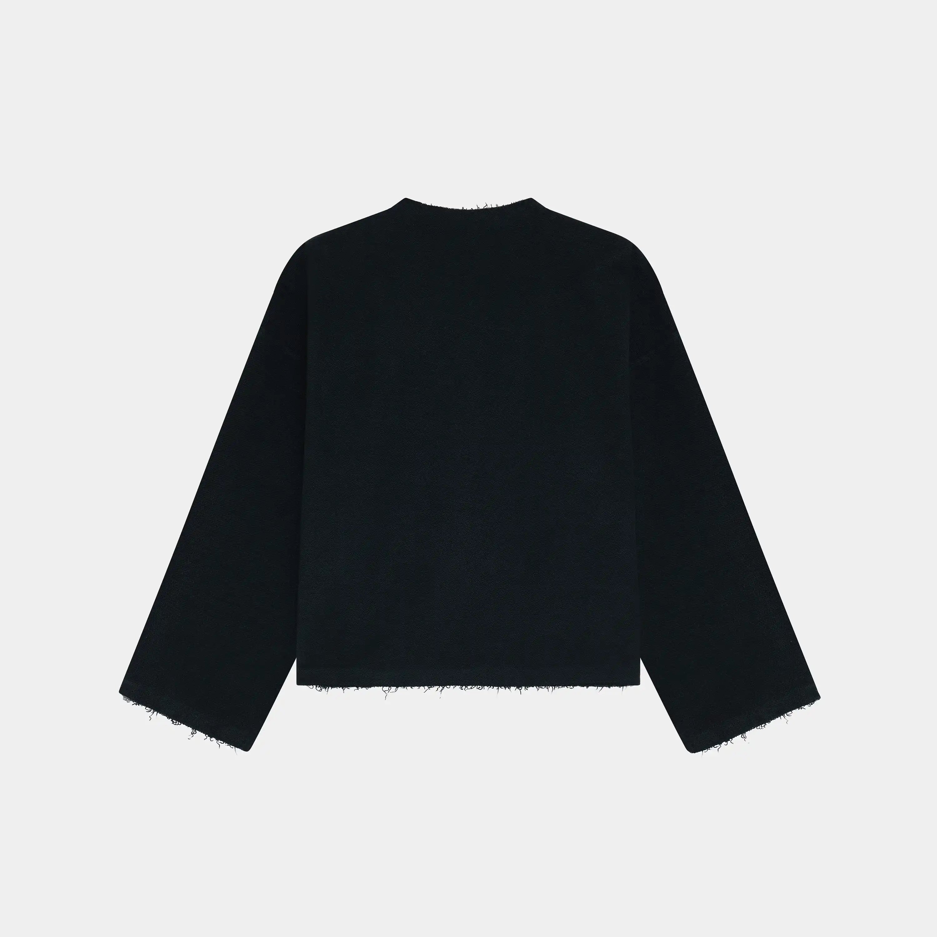 Pocket Navy Reverse Crewneck Sweatshirts Eme Studios