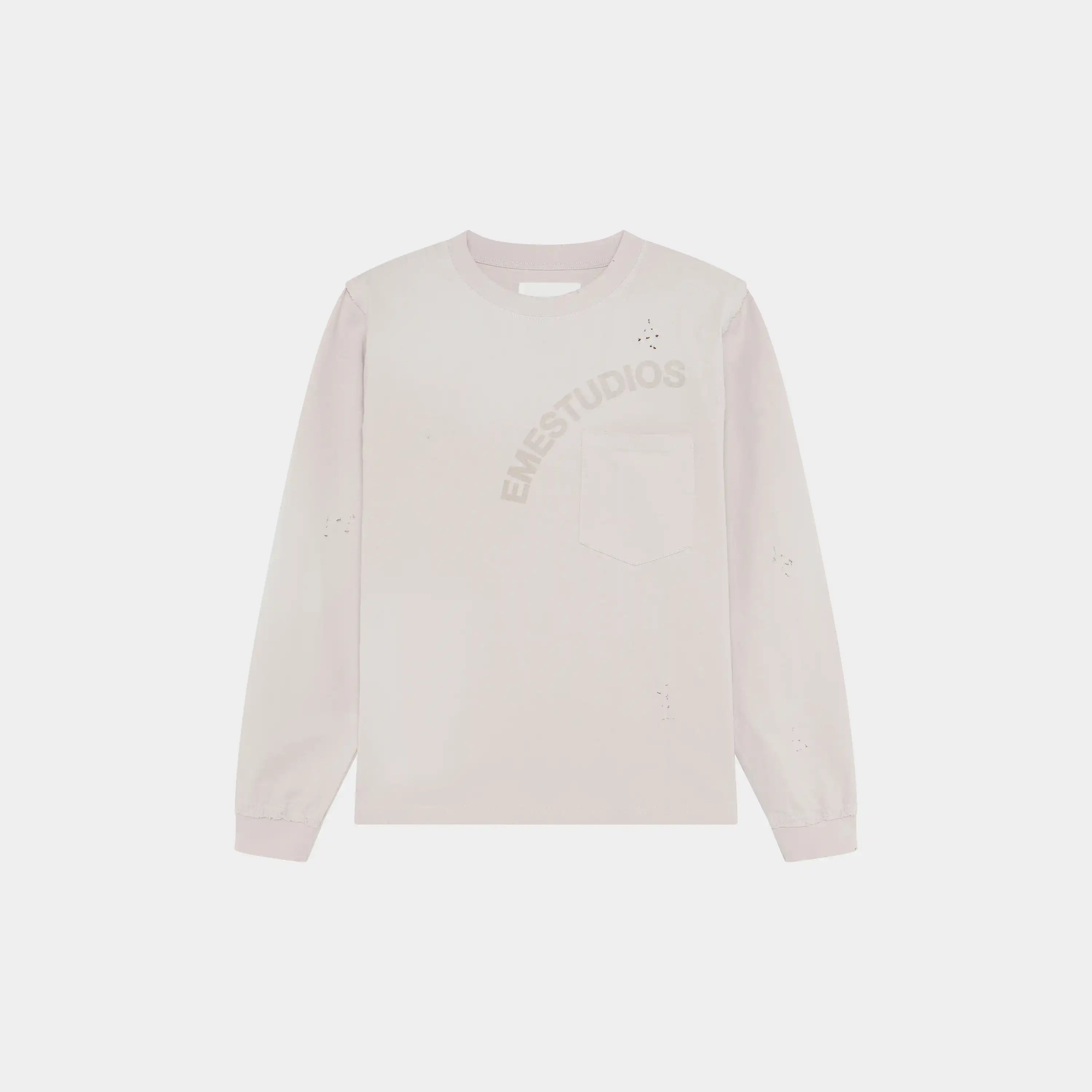 Frayed Pocket Off Sand Long Sleeve