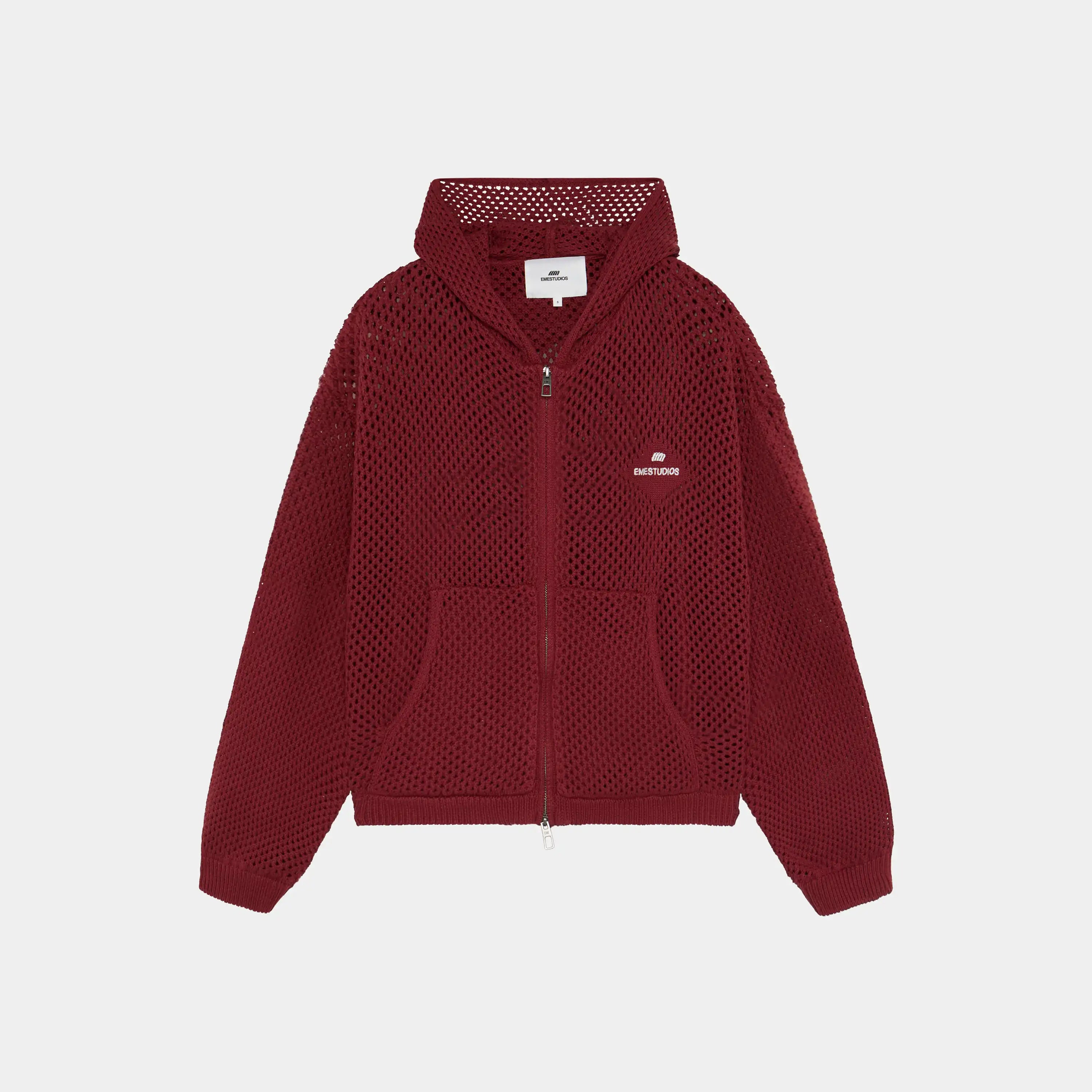 Kyros Burgundy Zipper Knit