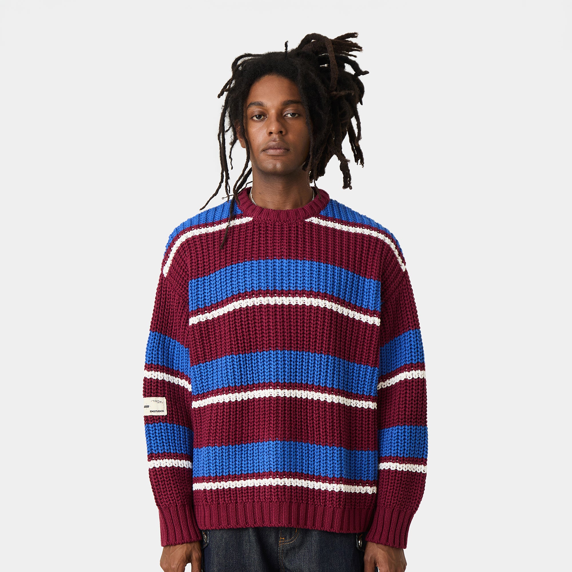 Stoke Burgundy Knit Sweater Knitwear Eme Studios