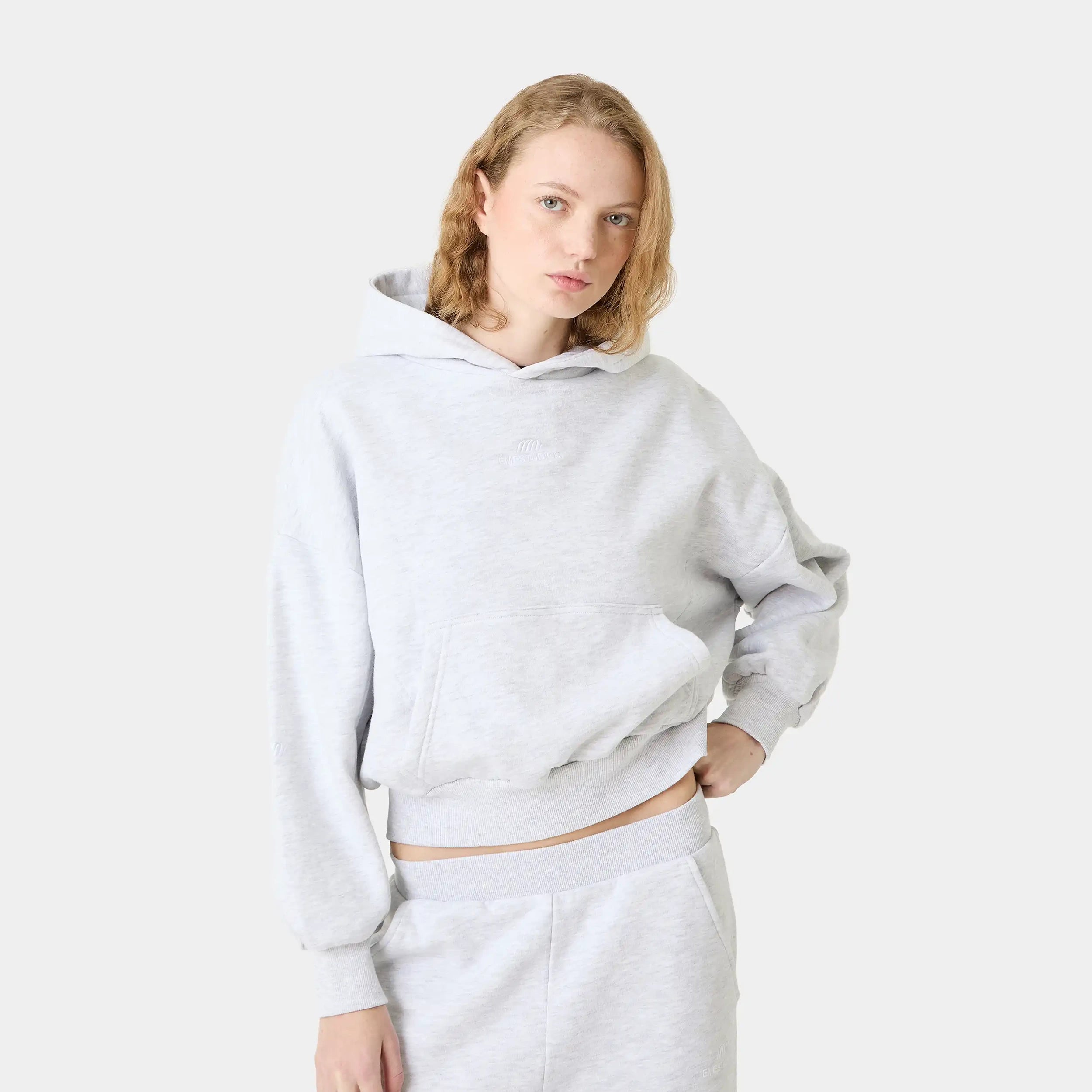 Cinam Heather Grey Oversized Hoodie Woman Hoodies Eme Studios