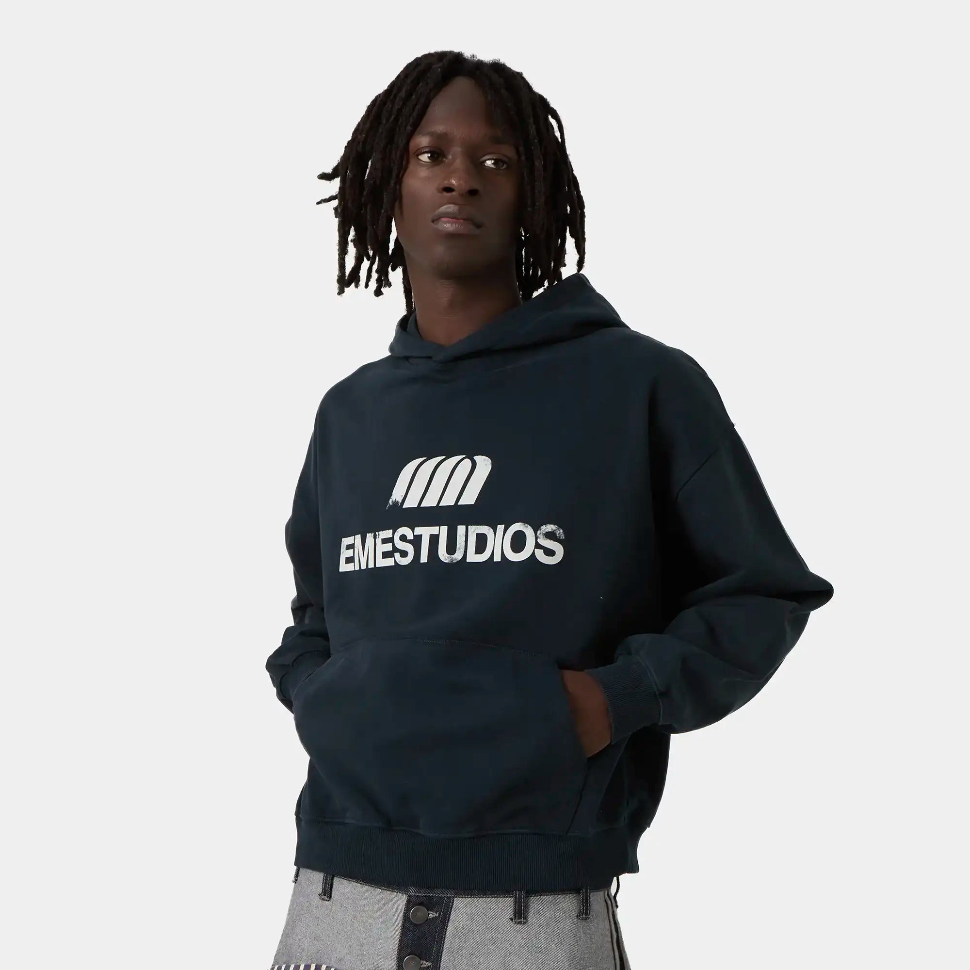 Brook Navy Oversized Hoodie Hoodies Eme Studios