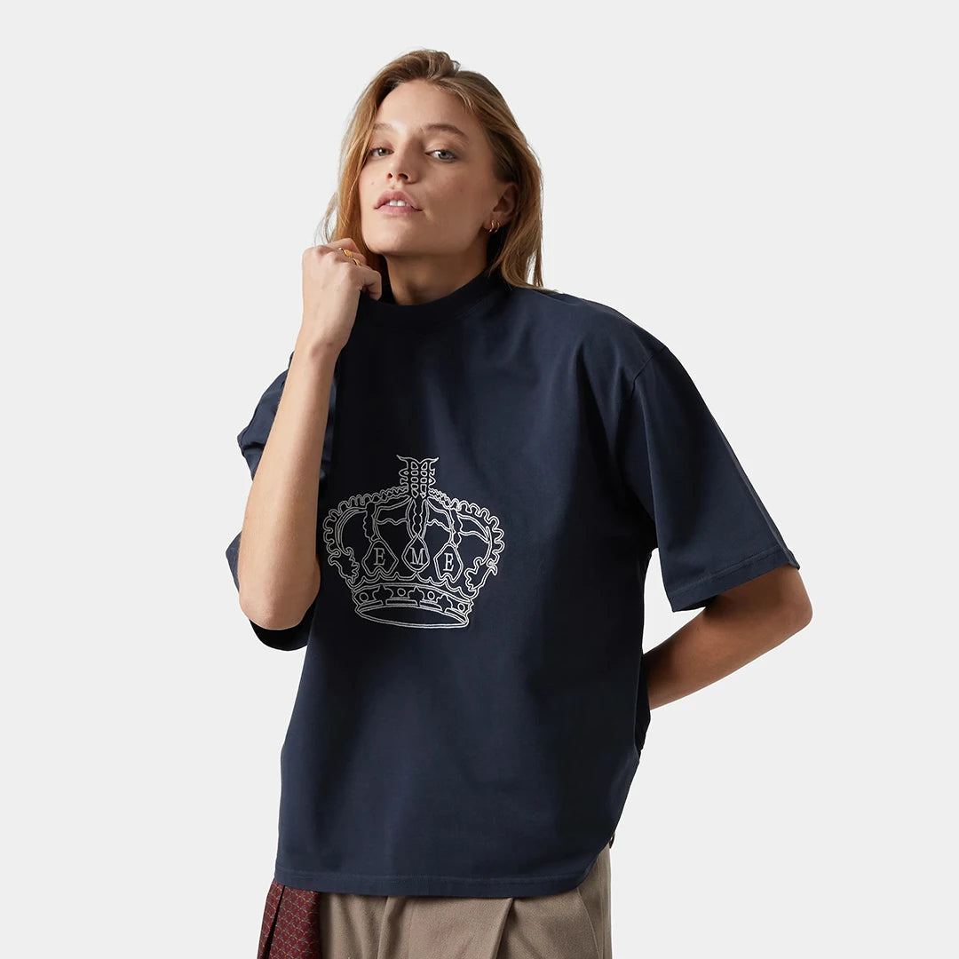 Crown Navy Oversized Tee T-shirts eme