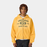 Keeper Mustard Cropped Boxy Full Zip Hoodies Eme Studios