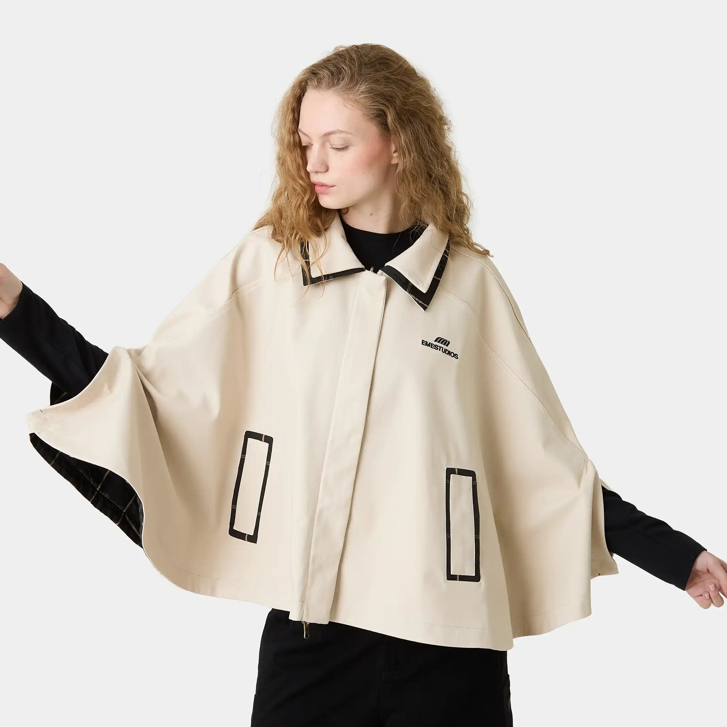 Edra Light Camel Reversible Cape Woman Outerwear Eme Studios