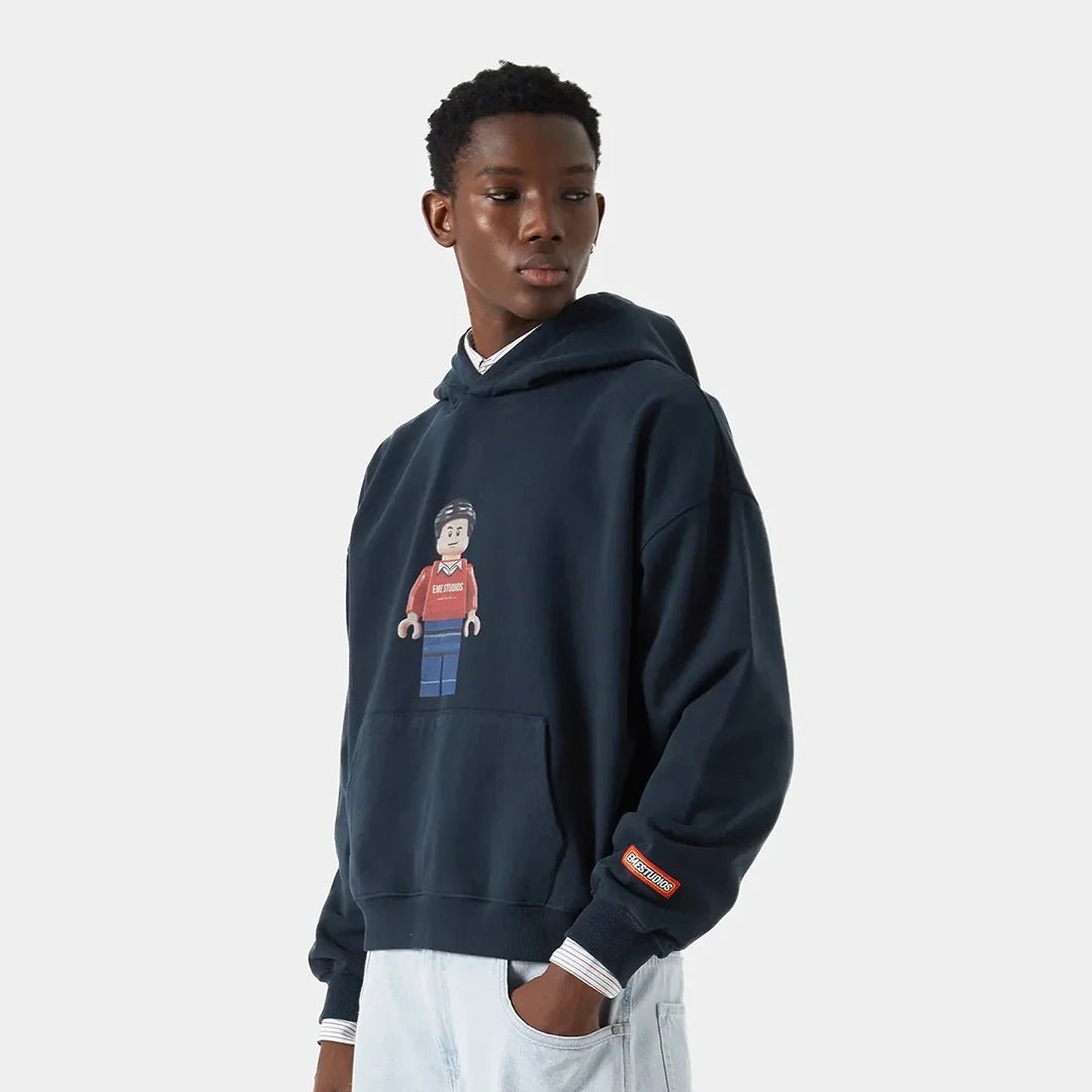 Brick Navy Oversized Hoodie Hoodies eme