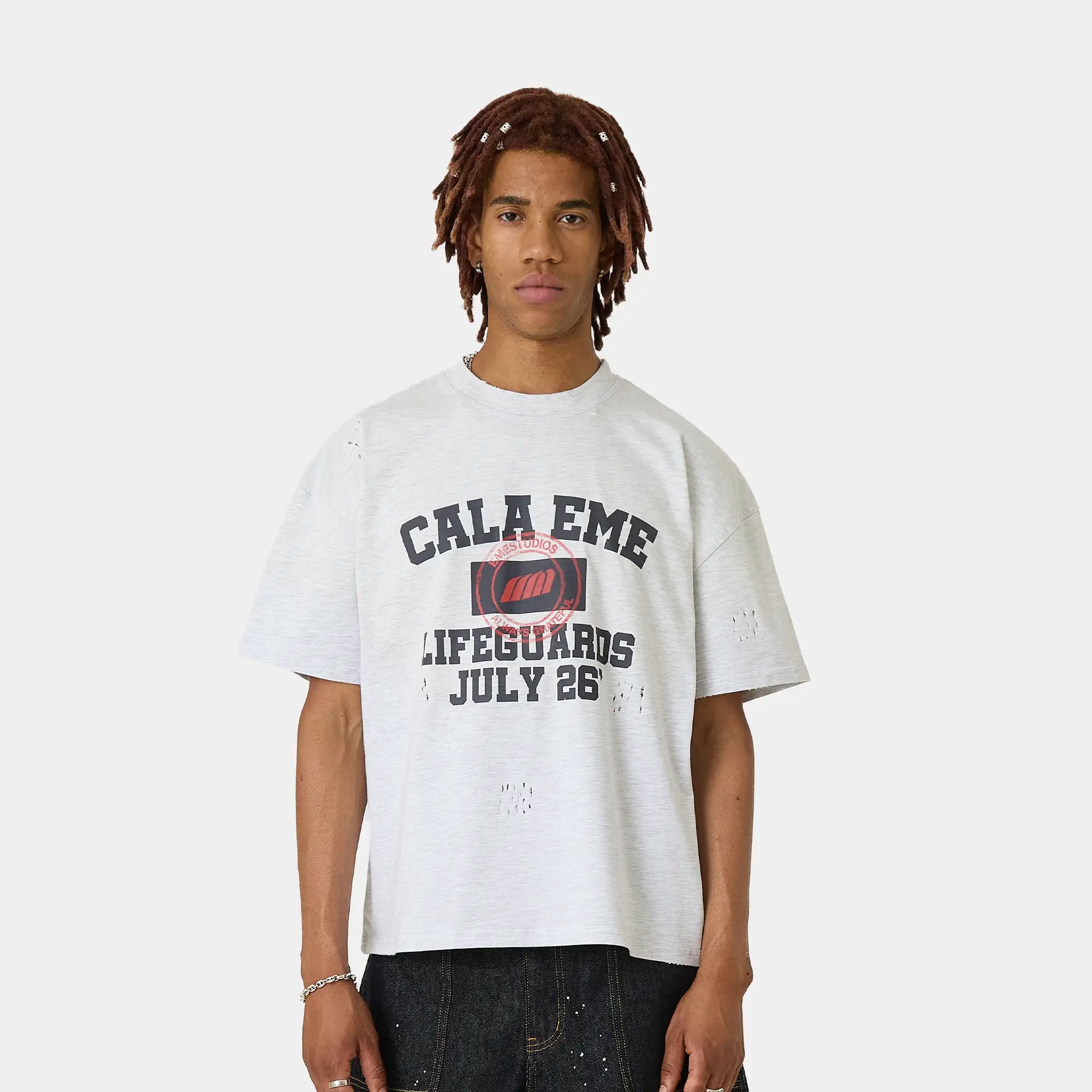 Belmont Heather Grey Oversized Tee T-shirts Eme Studios