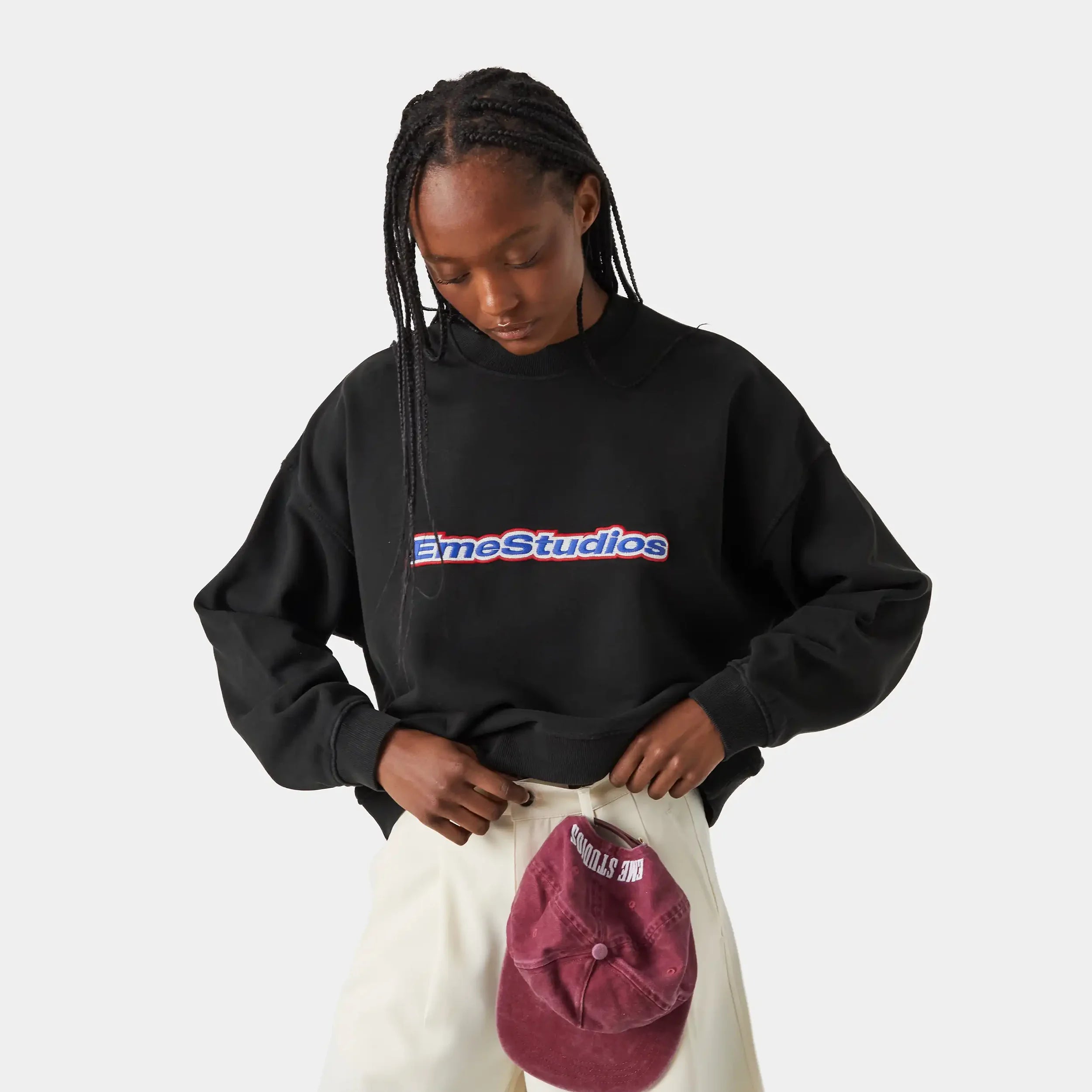 Box Shadow Oversized Crewneck Sweatshirts eme