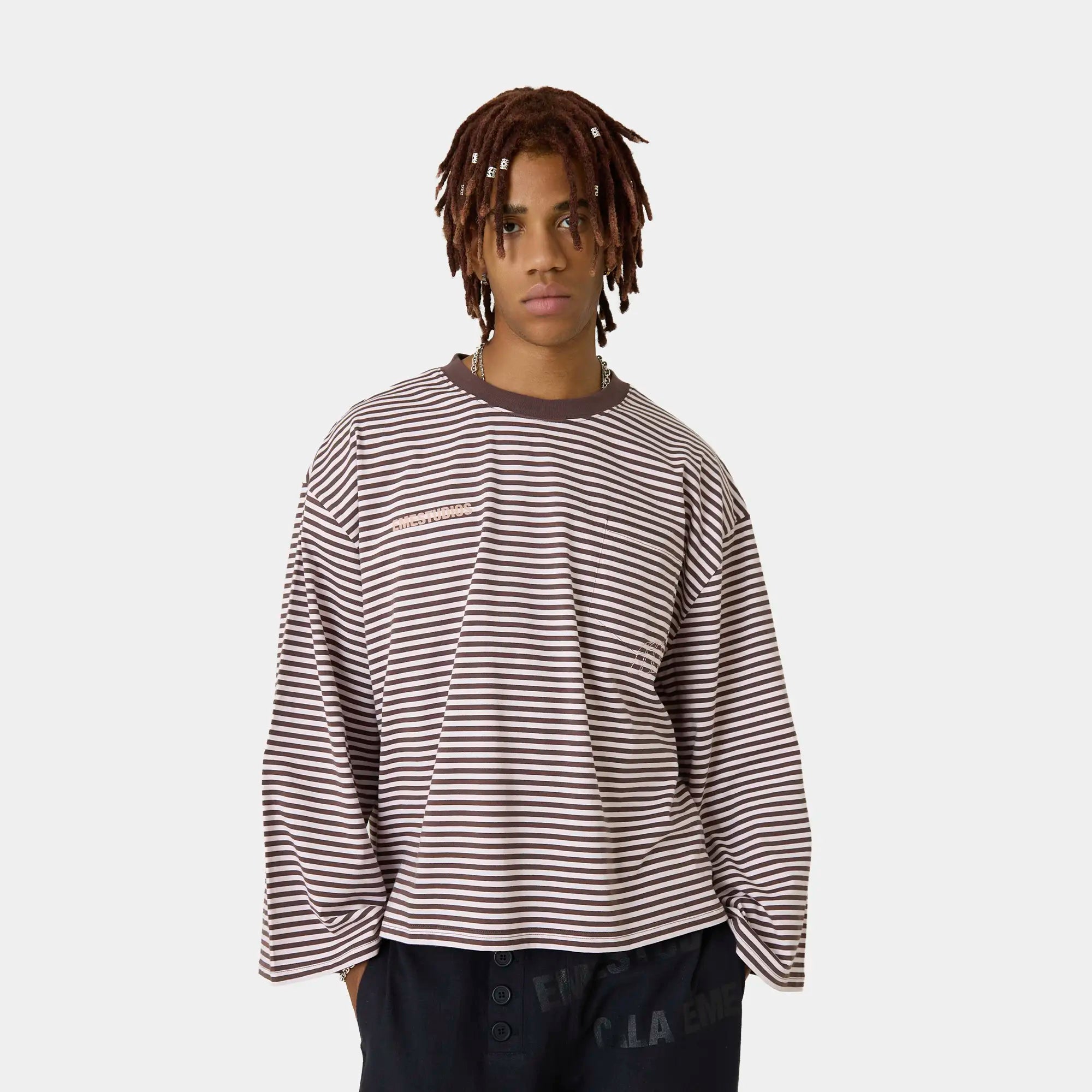 Cedar Fawn Striped Long Sleeve T-shirts Eme Studios