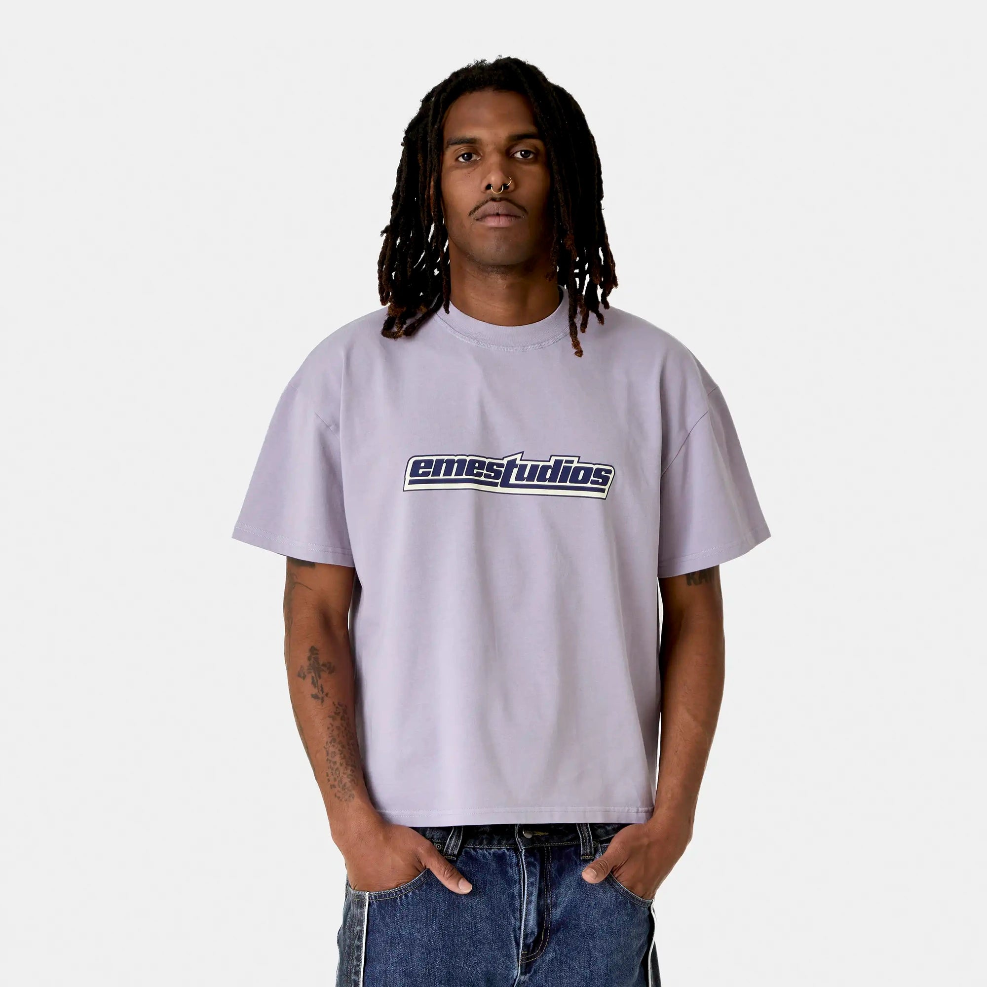 Outline Lavender Oversized Tee T-shirts Eme Studios