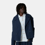 Tide Navy Linen Blazer Outerwear Eme Studios