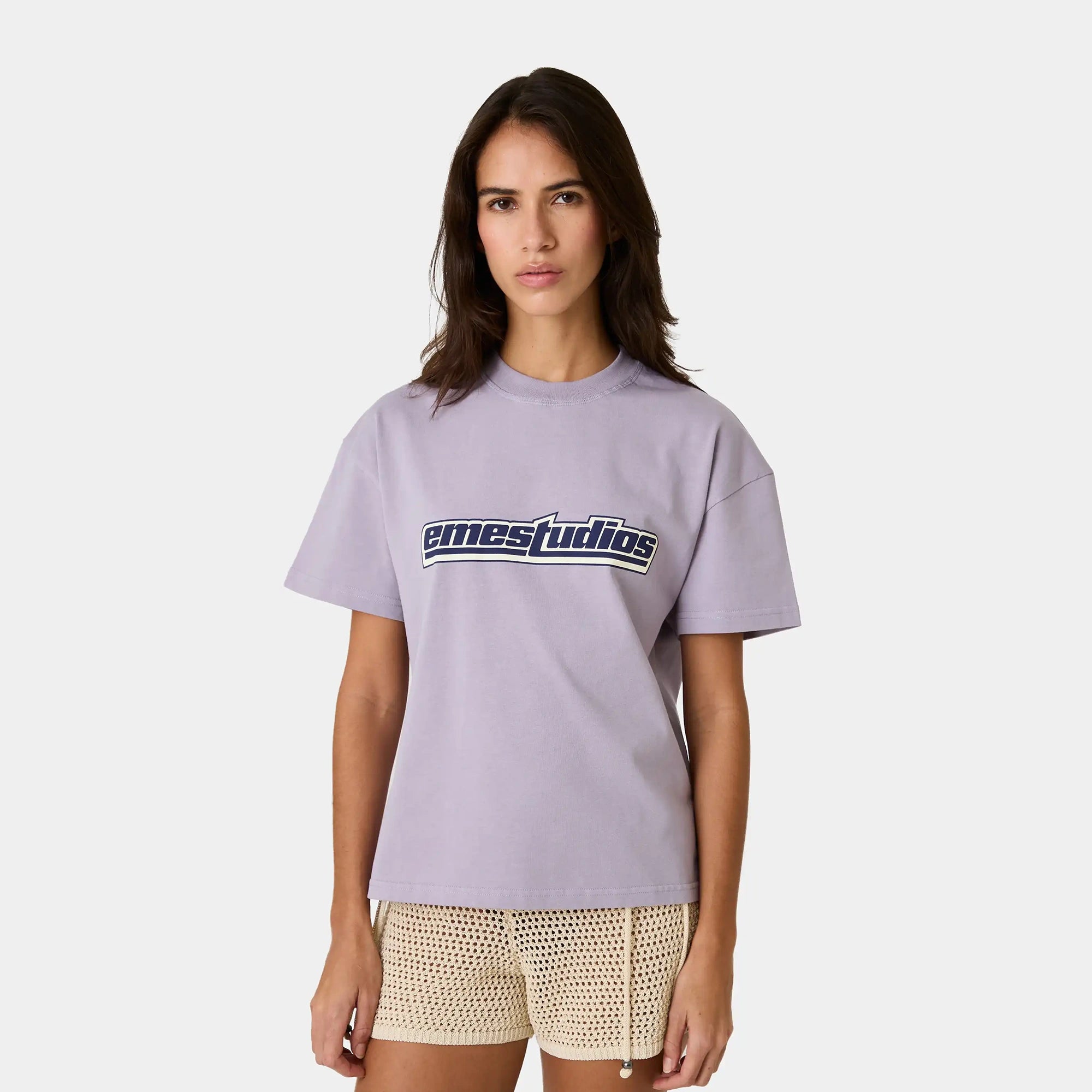 Outline Lavender Oversized Tee T-shirts Eme Studios