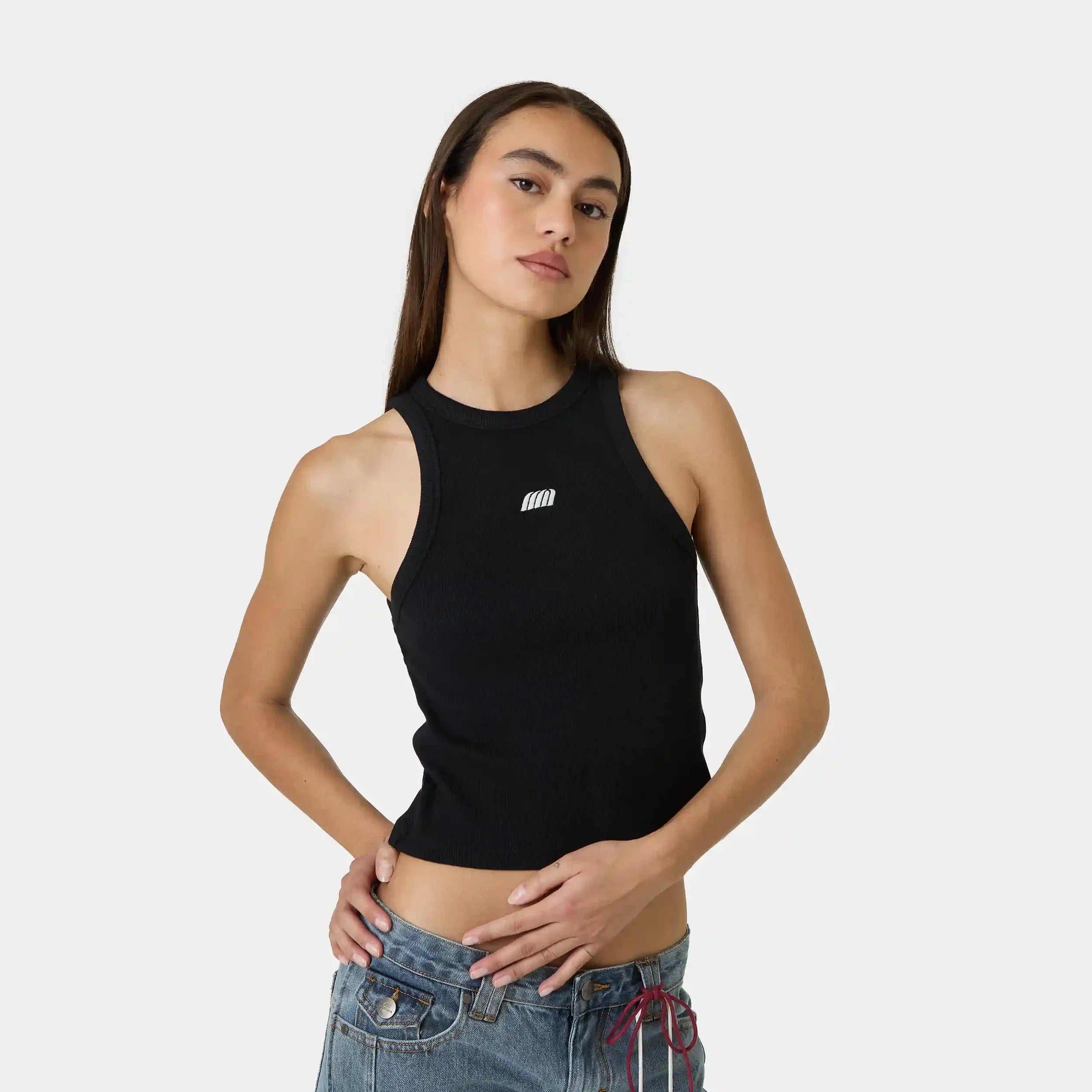 Anny Black Tank Top Woman T-Shirts Eme Studios