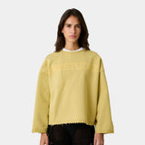 Pocket Antique Green Reverse Crewneck Sweatshirts Eme Studios